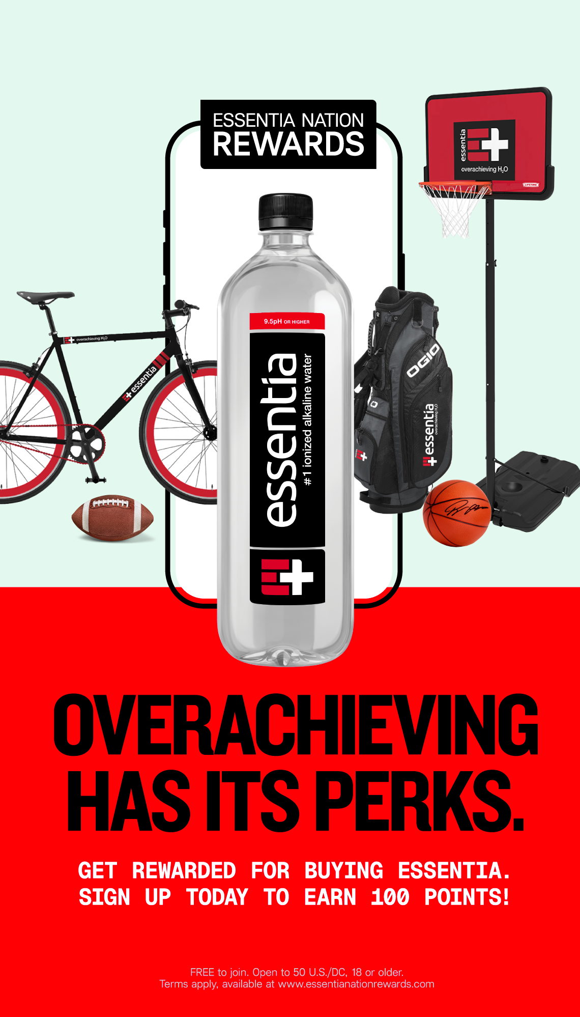 Essentia Water Facebook ad