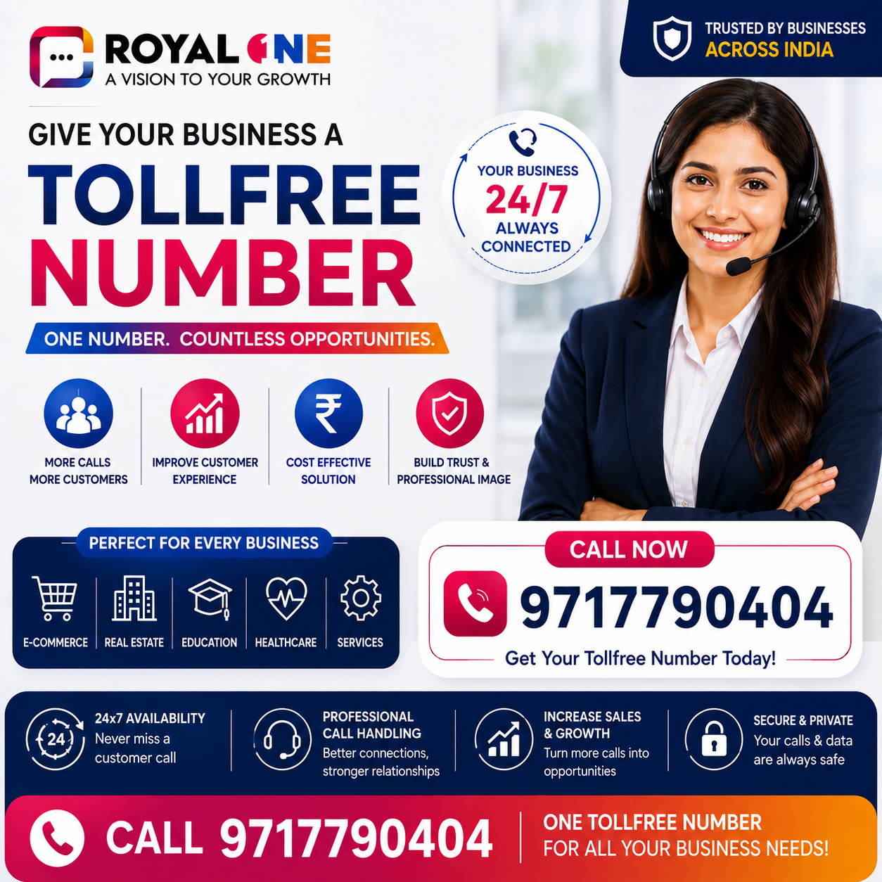 Royal One Facebook ad: Turn Every Customer Call Into a Business Opportunity!
