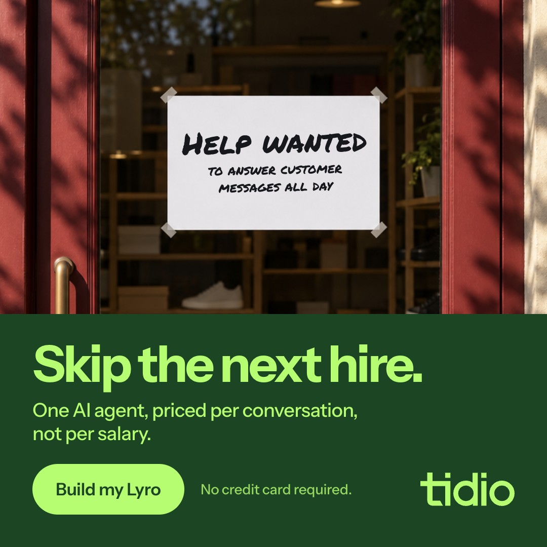 Tidio Facebook ad: Stop paying to answer the same question