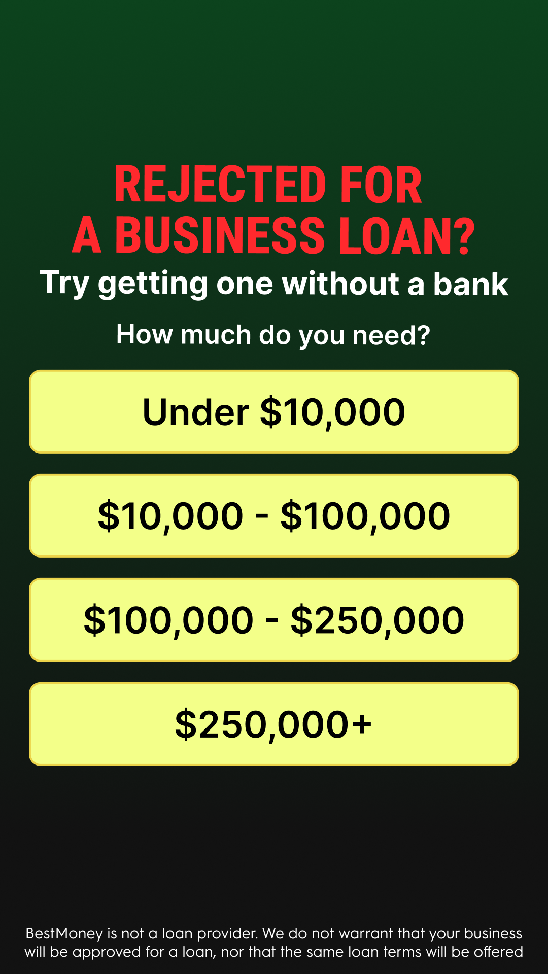 BestMoney.com - Business Loans Facebook ad