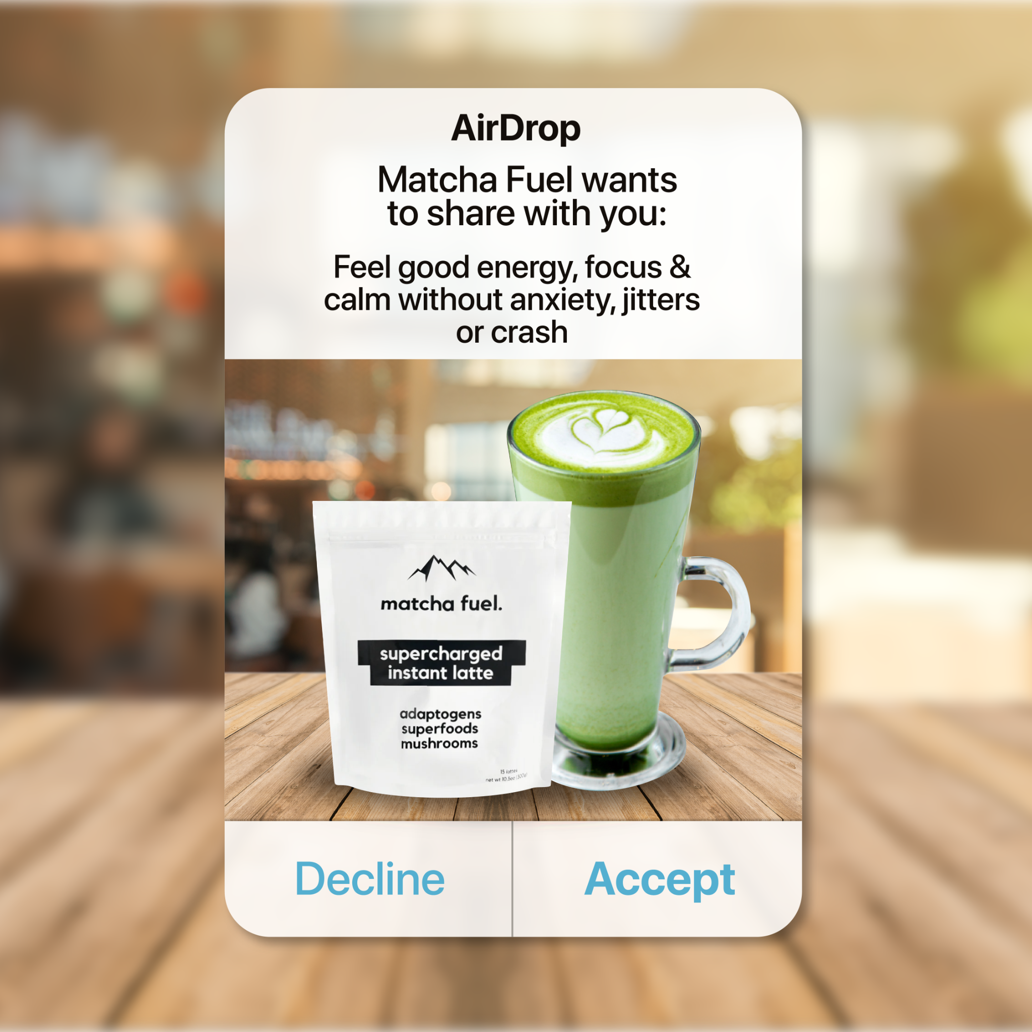 Matcha Fuel Facebook ad