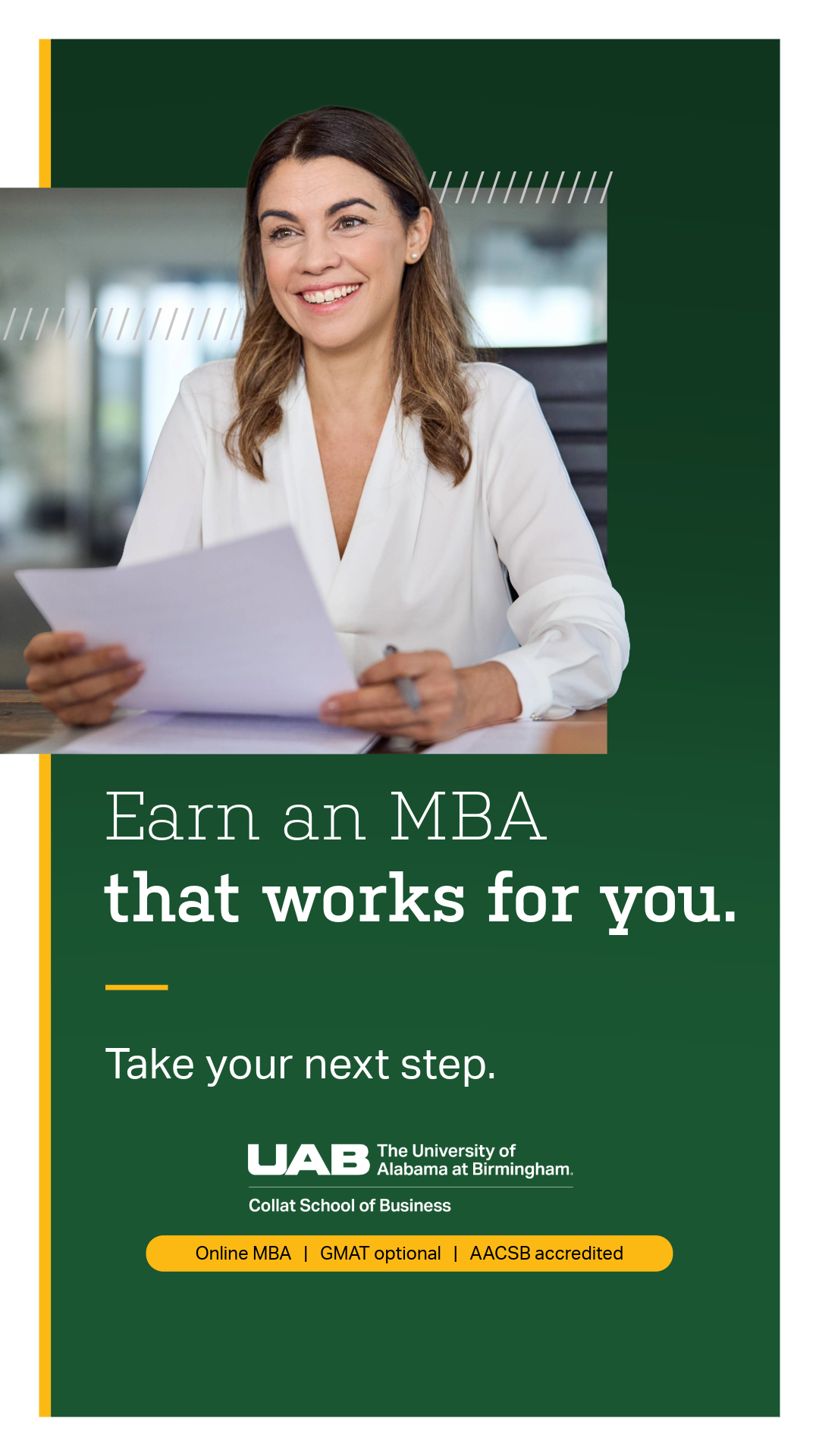 UAB Online Business Degrees Facebook ad from Nov 5, 2025