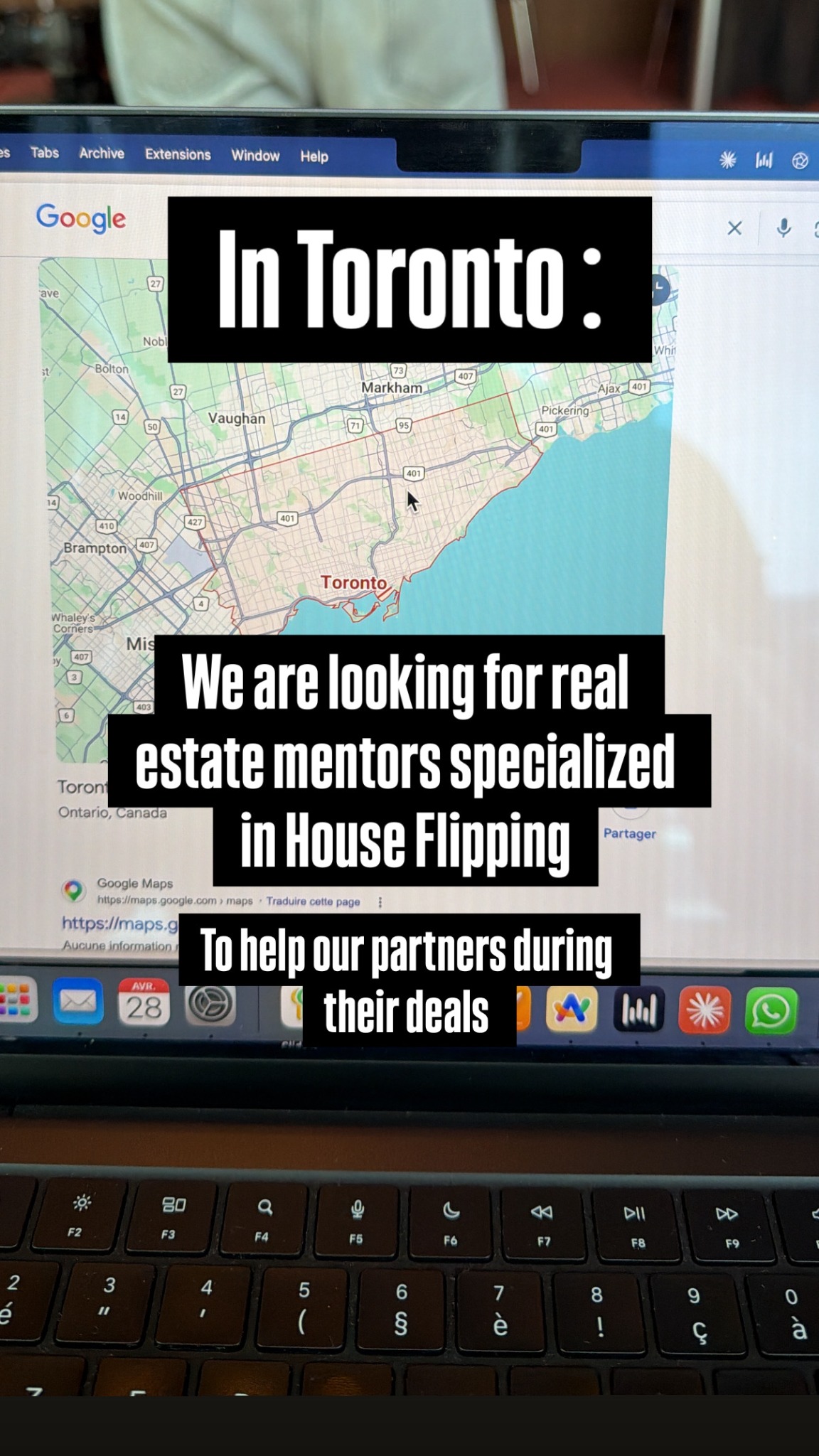 Immo Deals Canada Facebook ad: Freelance Real Estate Mentor Wanted