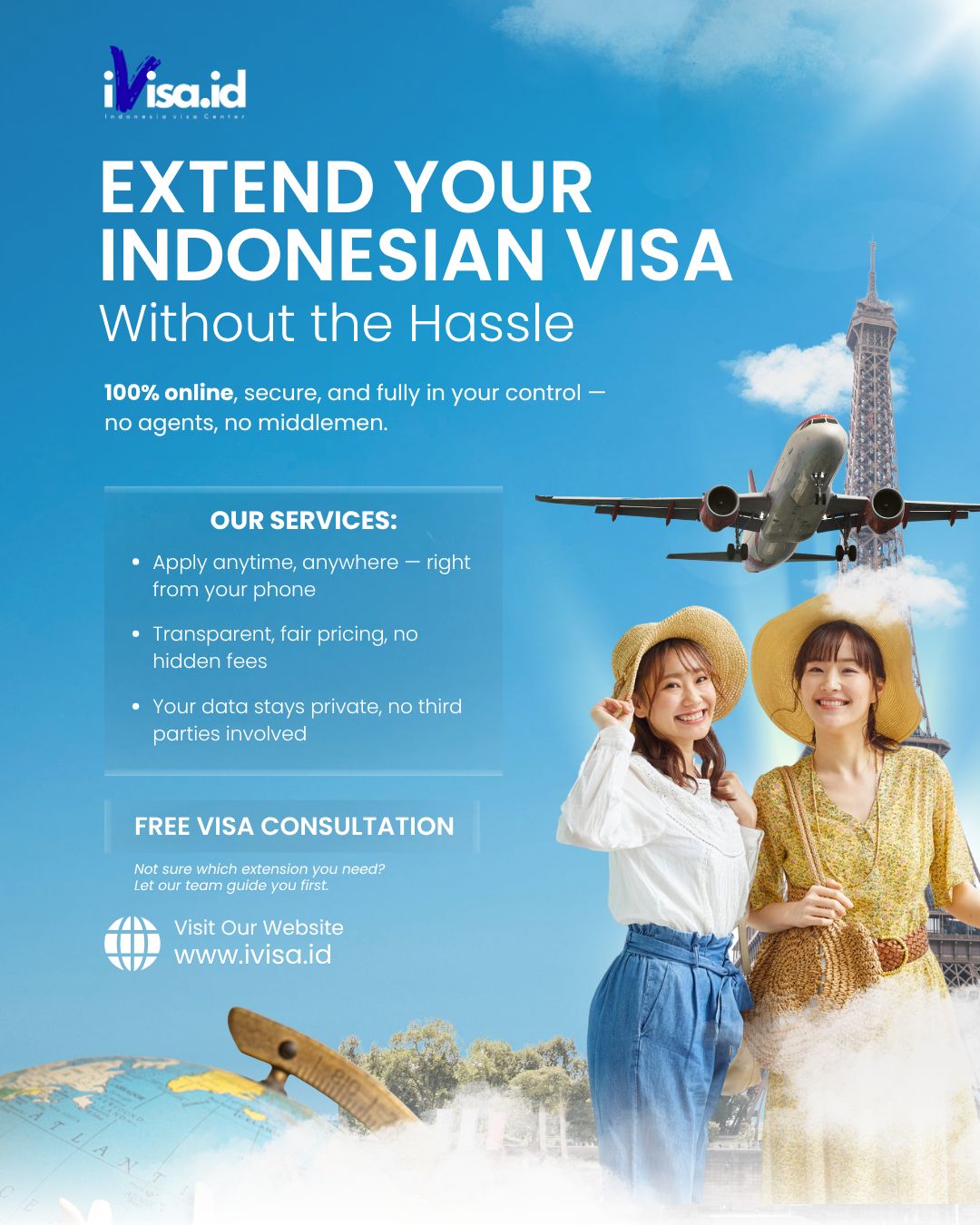 Legals.id Facebook ad: Apply on iVisa with Hasle-free