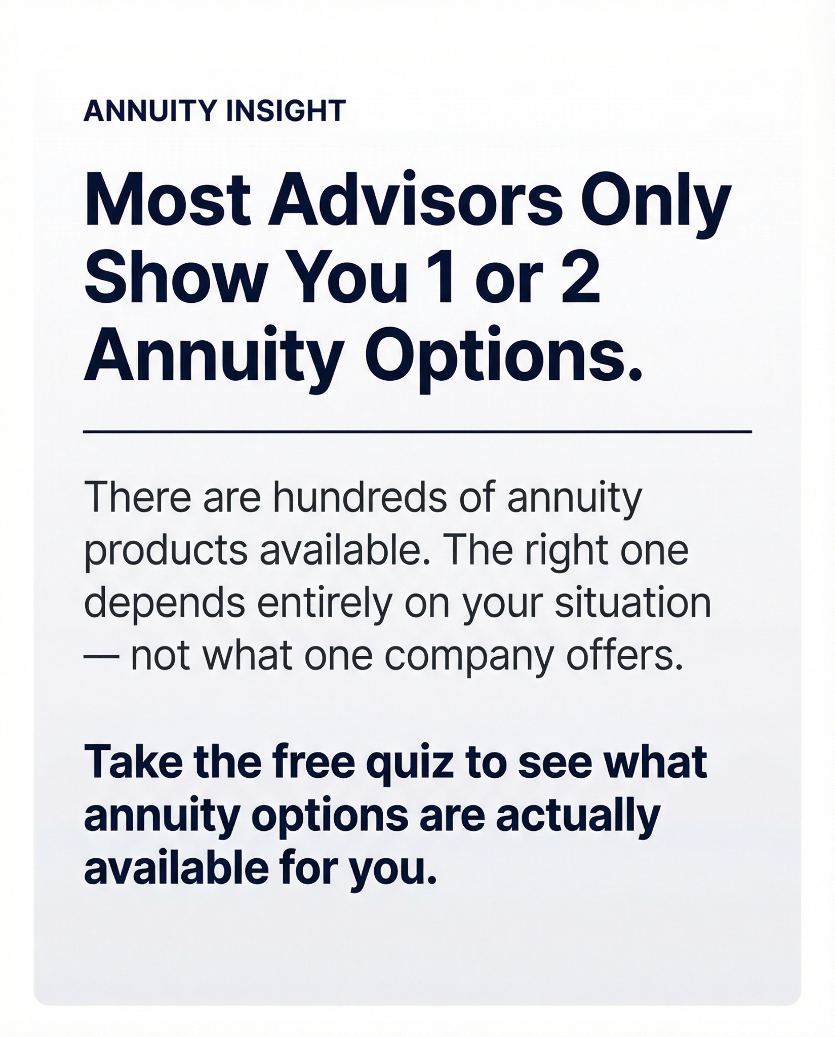 RetireWizard Facebook ad: Find the Right Annuity for You