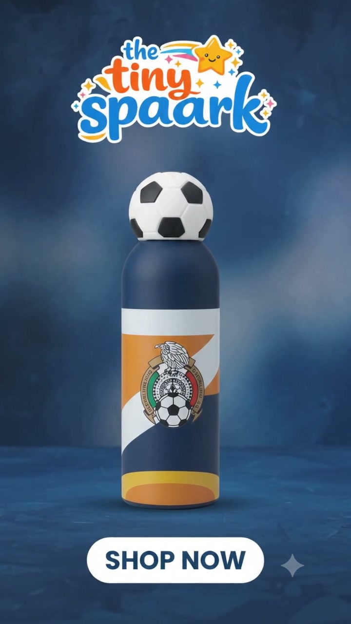 The Tiny Spaark Facebook ad: Buy Stainless Steel Mexico Football Sports Water Bottle