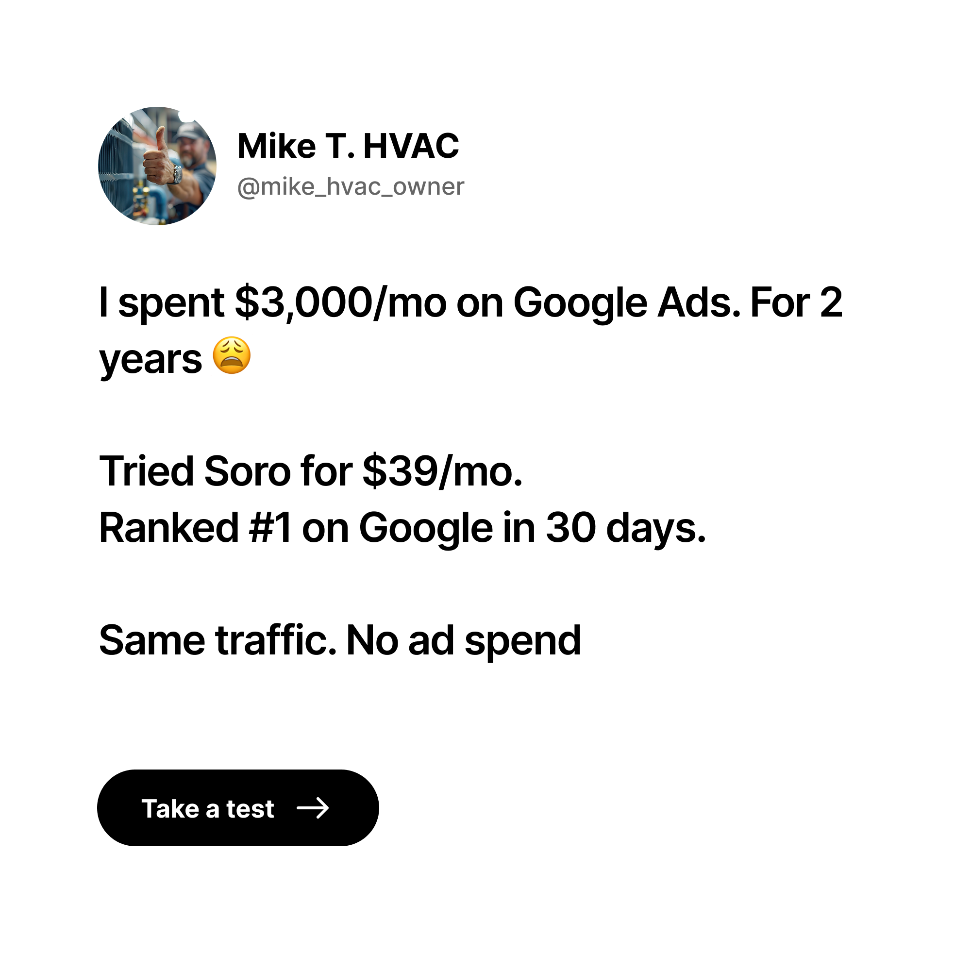 Soro SEO Facebook ad