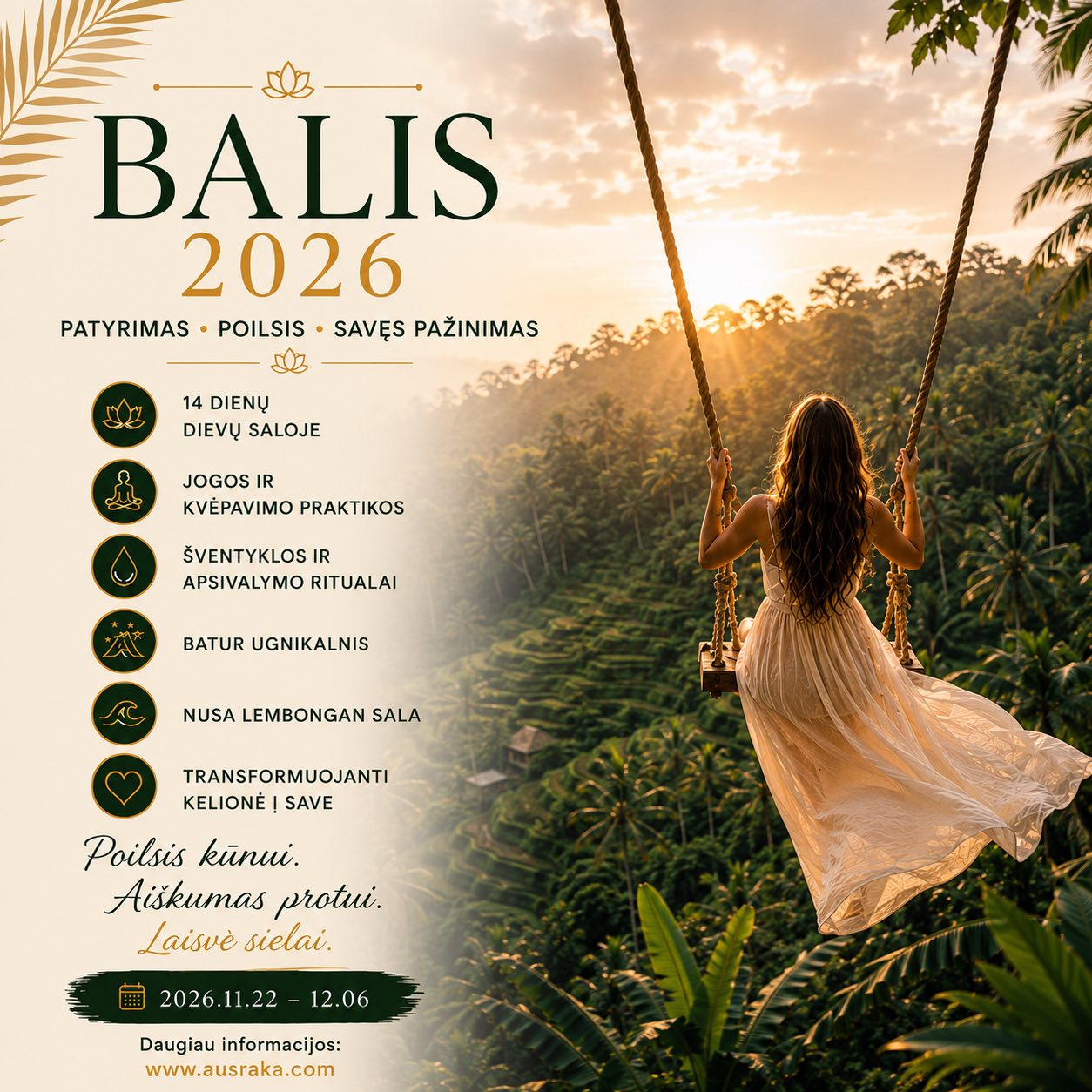 Laimės Kodas/ AusraKa Facebook ad: Nepamirštama Balio kelionė 2026.11.22 - 2026.12.06…