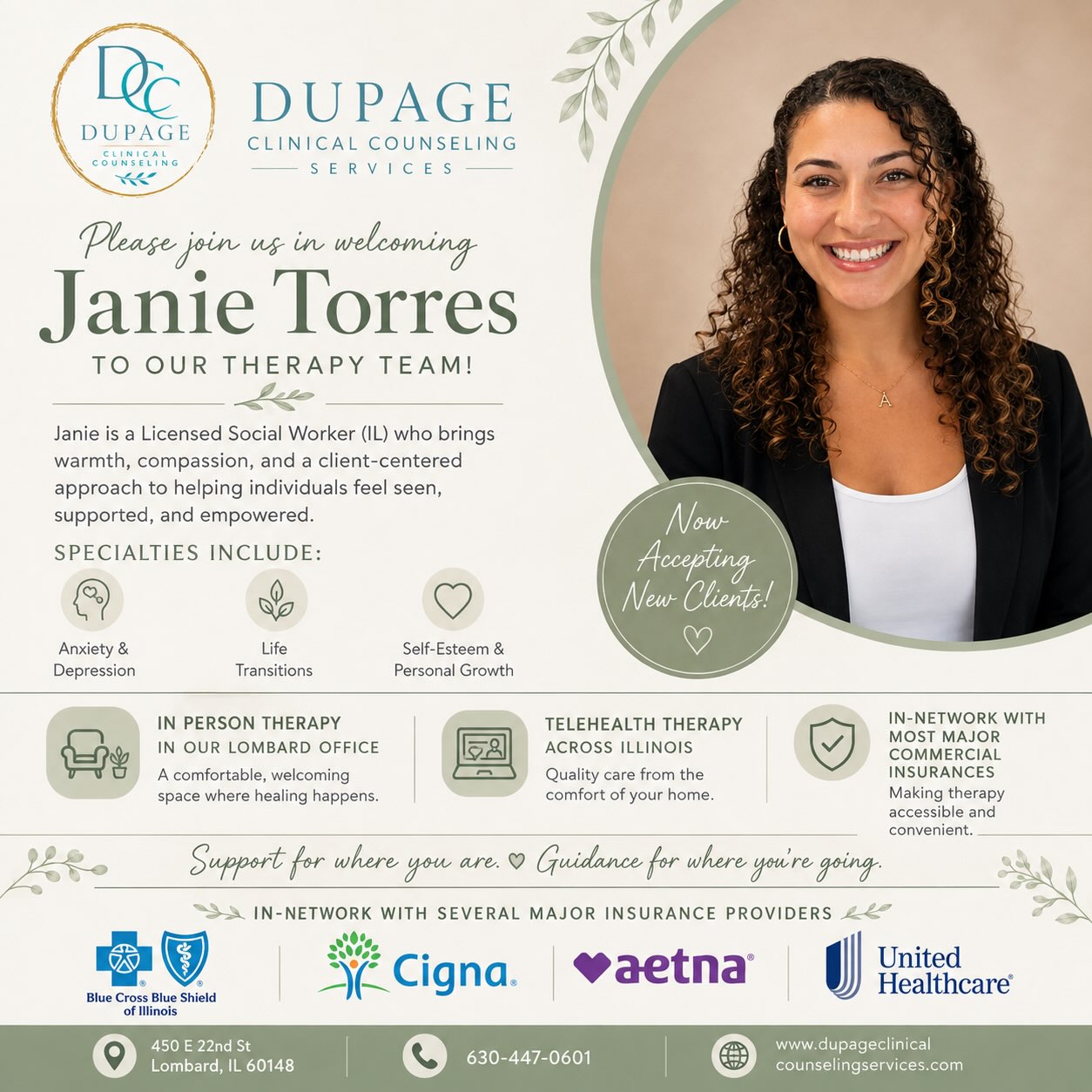 Dupage Clinical Counseling Services Facebook ad: In person Transformative Counseling Lombard, IL & Online…