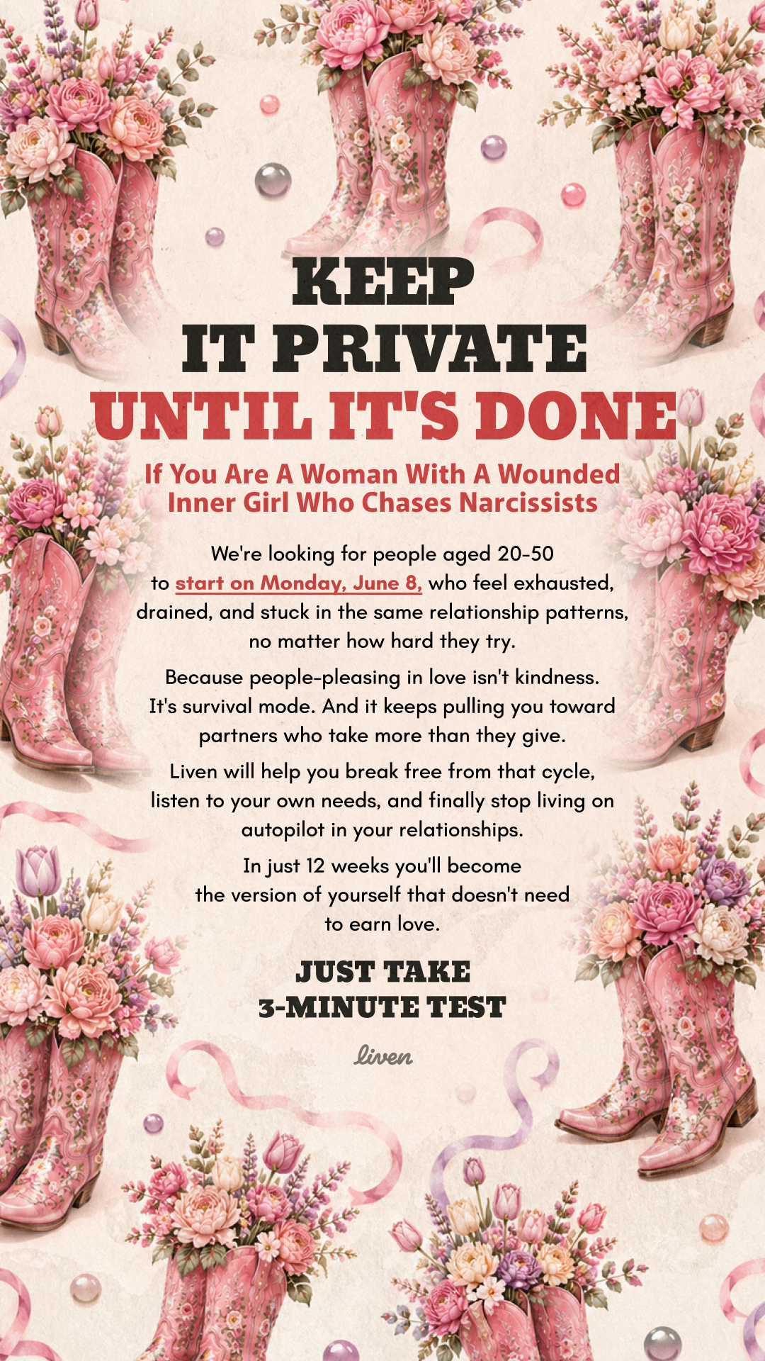 Liven: Self-Discovery Community Facebook ad