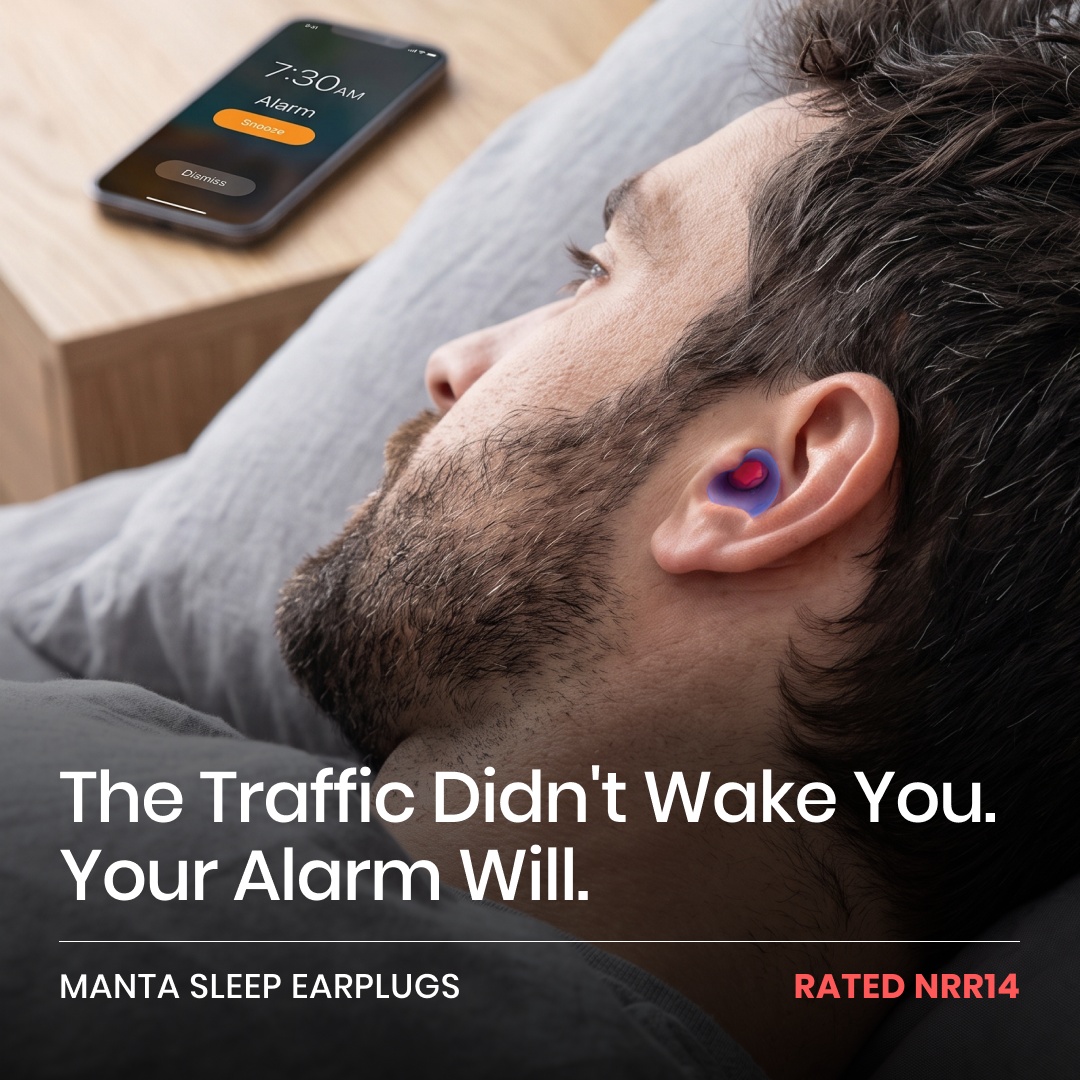 Manta Sleep Facebook ad: Loud Noise Out. Alarm In.