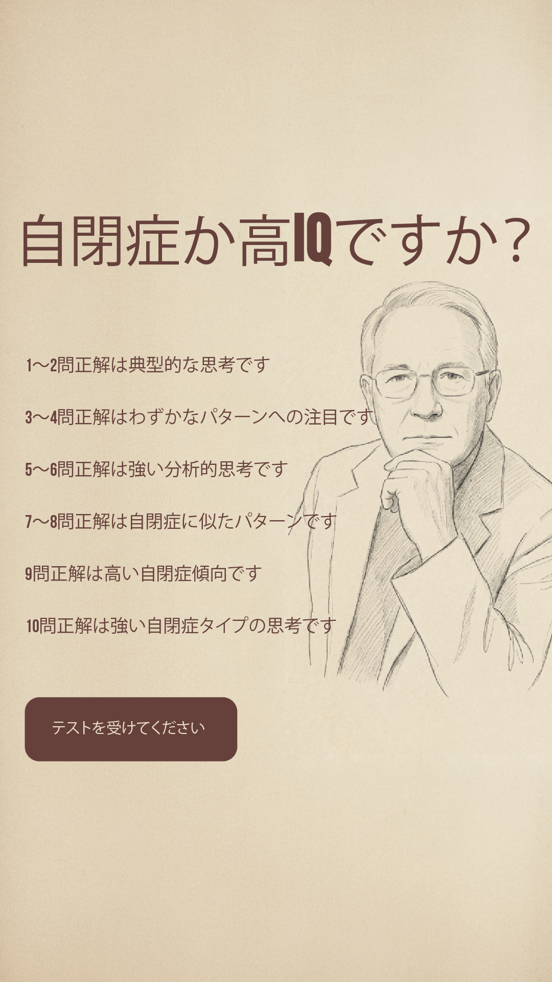 International IQ test Facebook ad