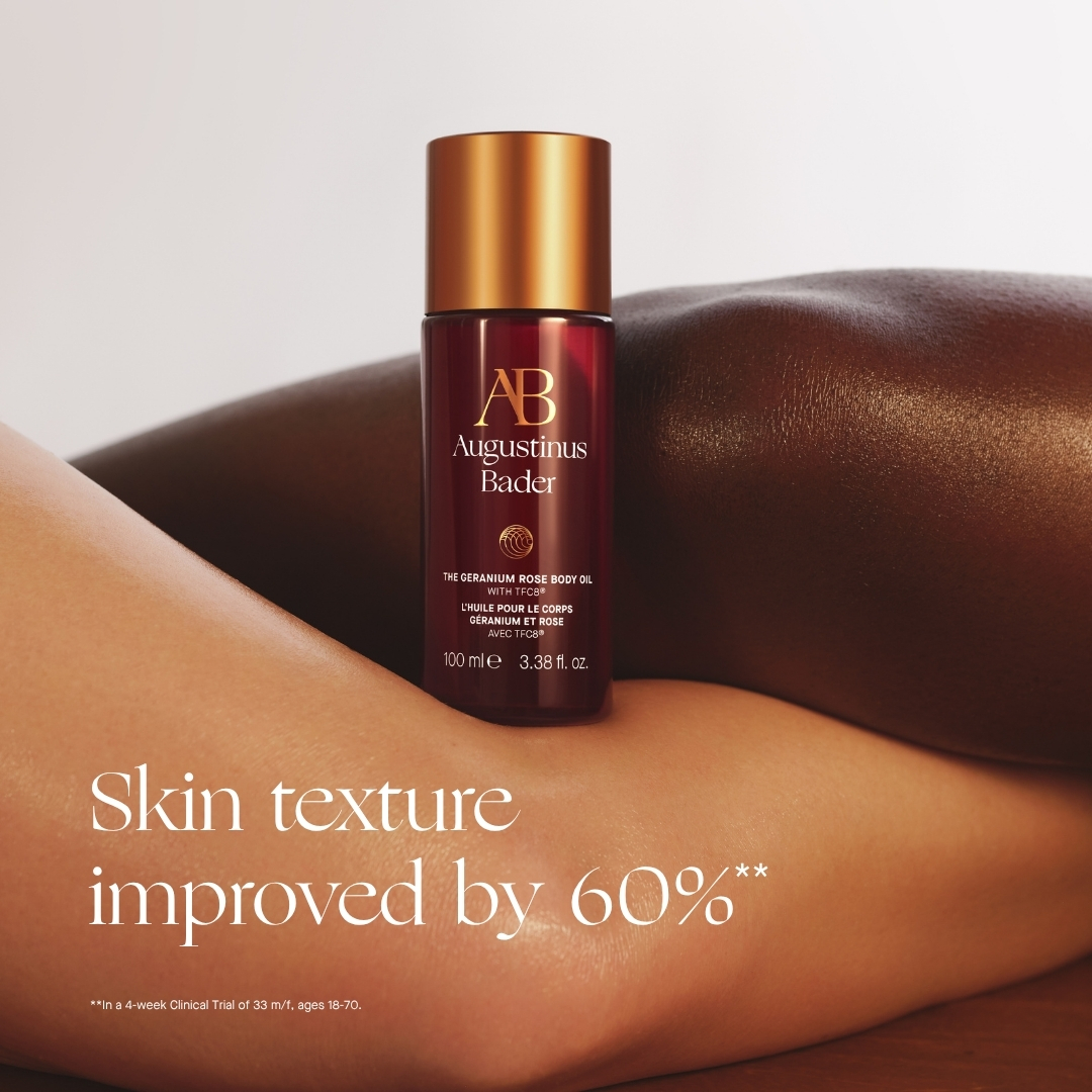 Augustinus Bader Facebook ad: The Geranium Rose Body Oil by Augustinus Bader