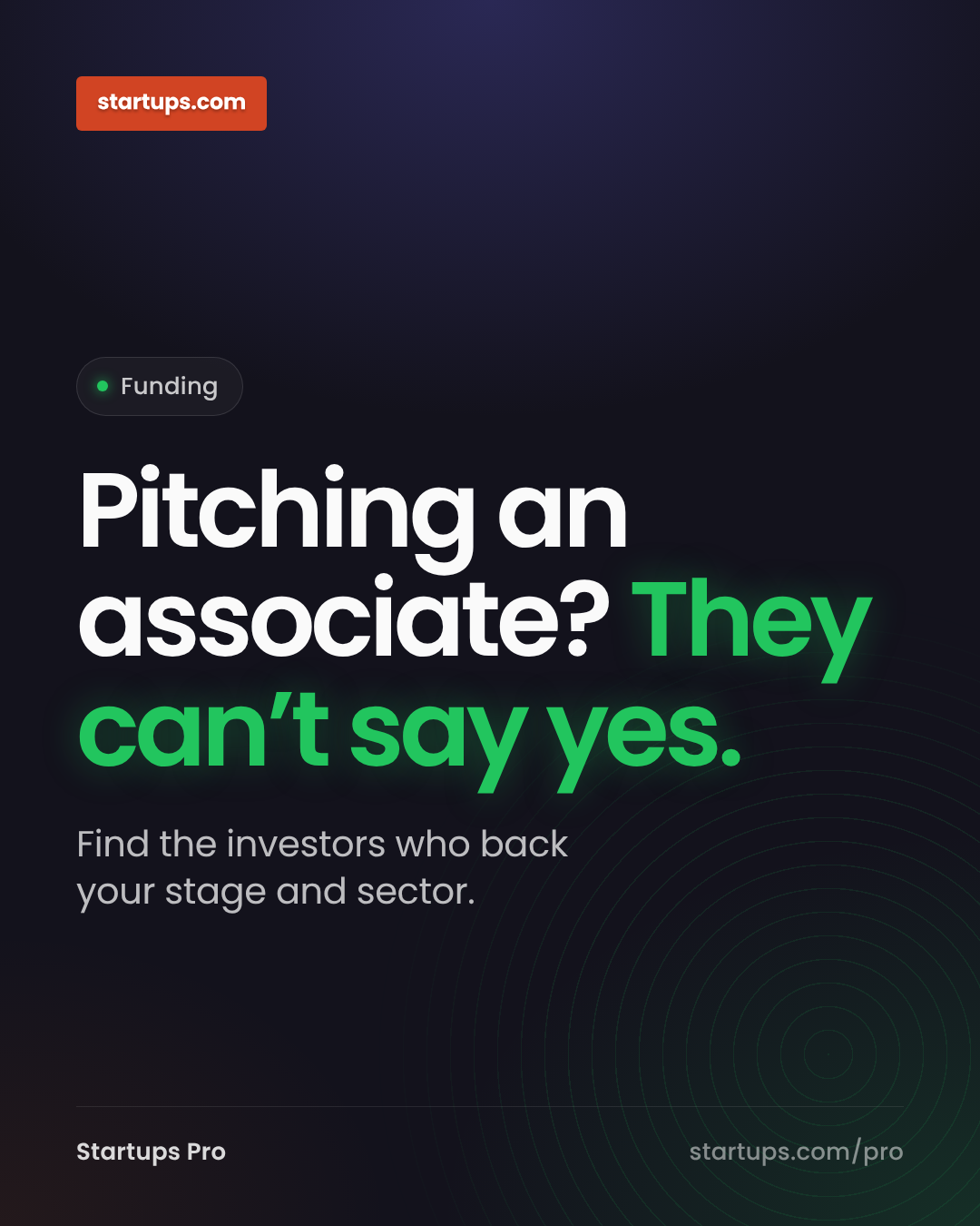 Startups.com Facebook ad: Startups Pro