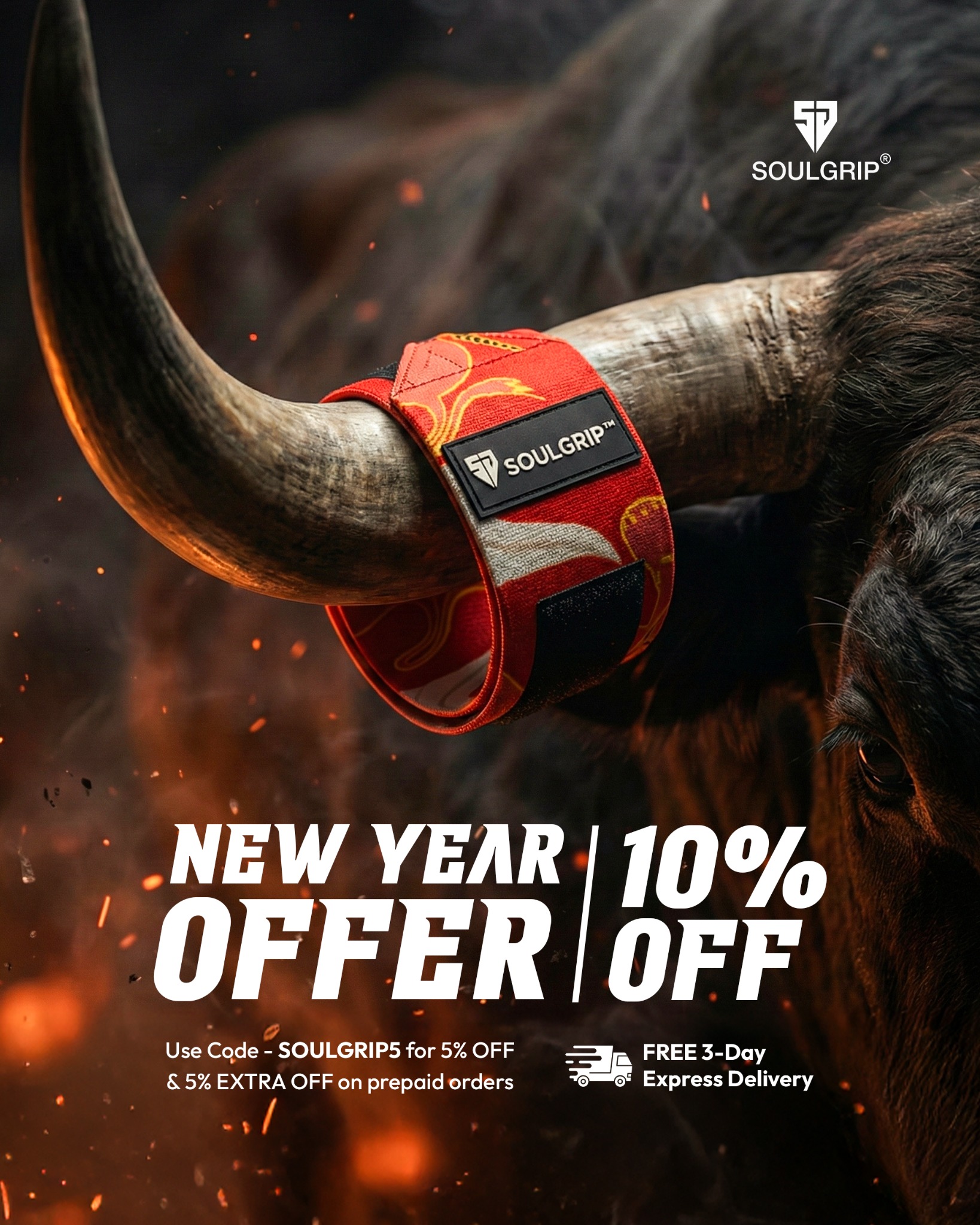 Soulgrip India Facebook ad: Lift Like a Warrior This New Year