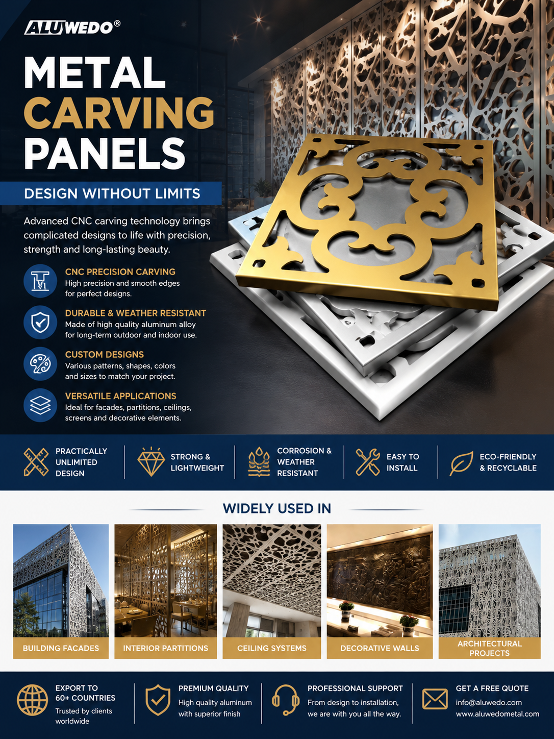 Aluwedo Aluminum Composite Panel Facebook ad: ¿Buscas paneles de aluminio para tu próximo proyecto?