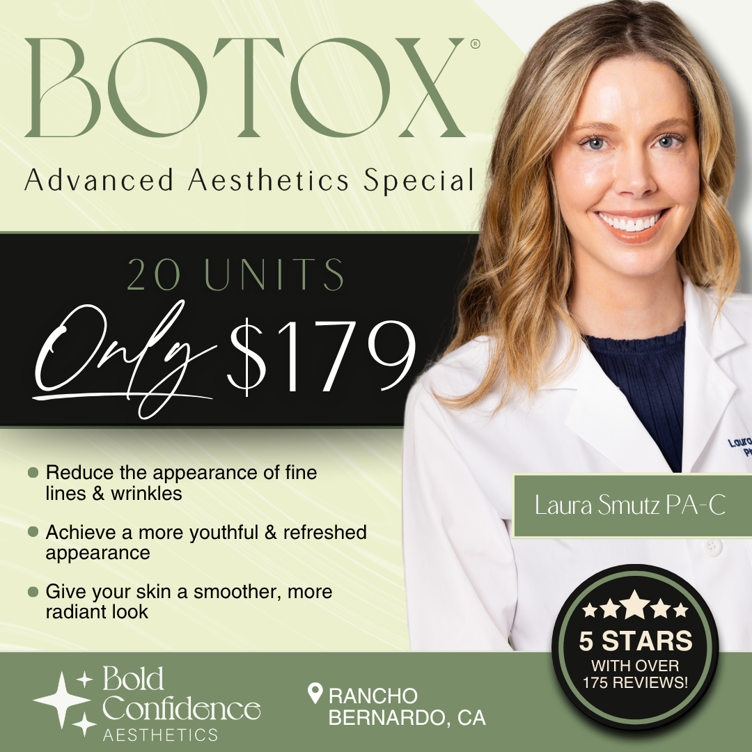 Bold Confidence Aesthetics Facebook ad: Get 20 units of Botox for ONLY $179!