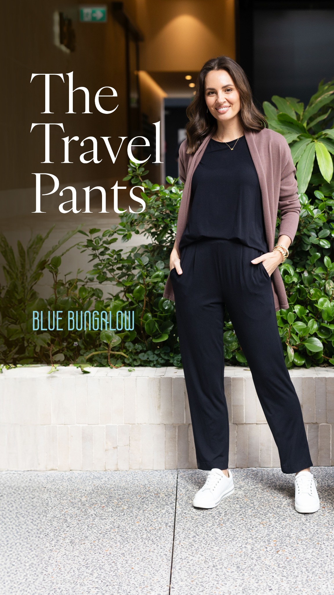 Blue Bungalow Facebook ad: The Travel Pants - $69.95