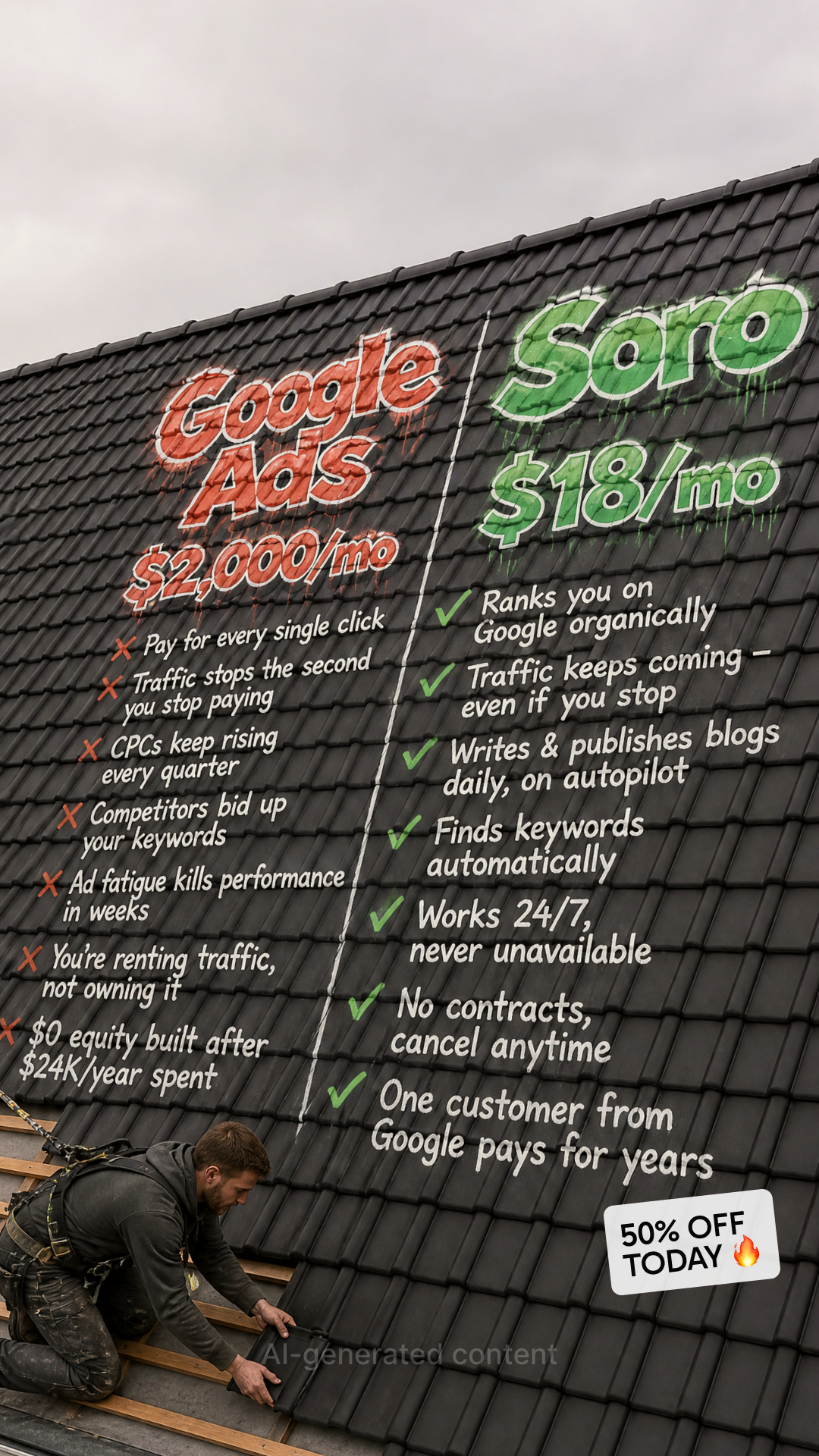 Soro SEO Facebook ad: Rank #1 on Google