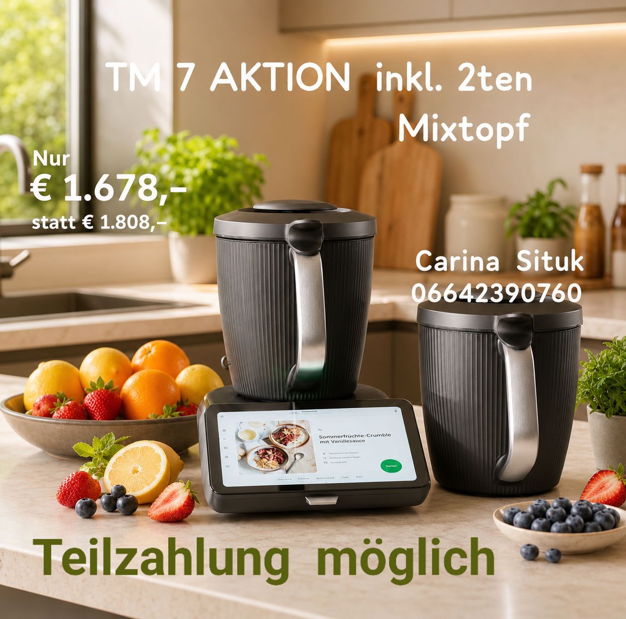 Carina's Direktvertrieb mit Thermomix Facebook ad: TM 7 AKTION