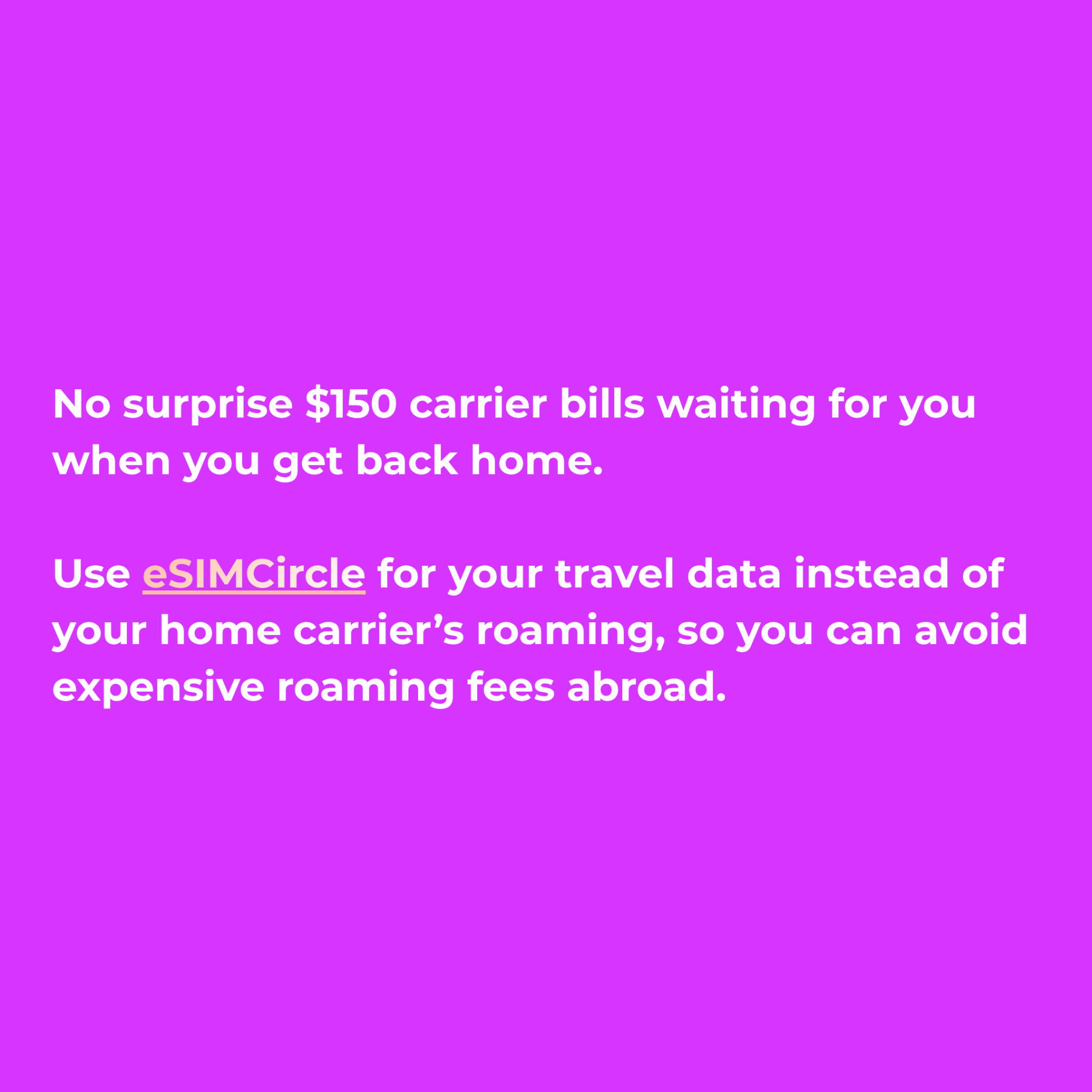 ESIM Circle Facebook ad: eSIMCircle - Trusted by 50,000+ Travelers