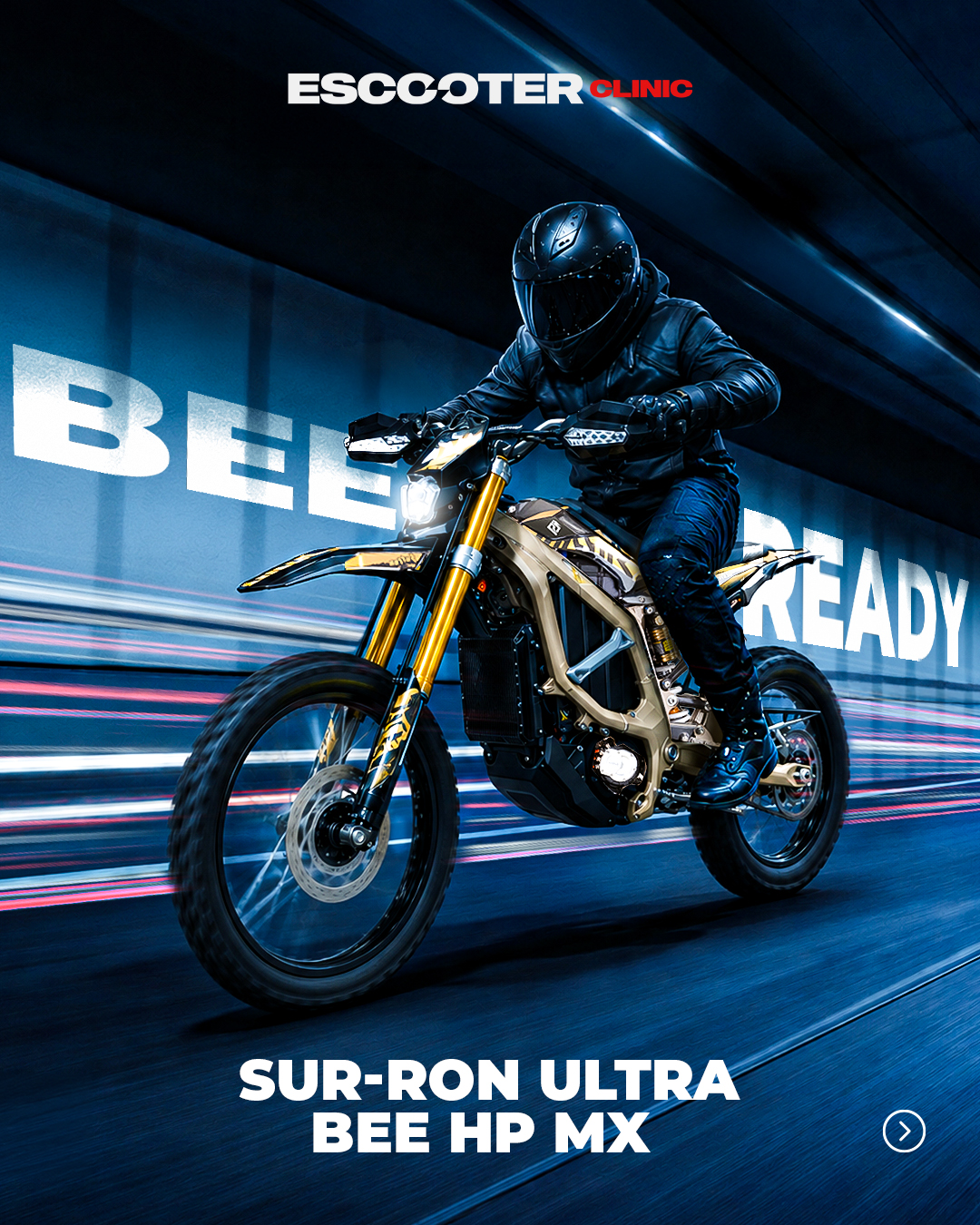 Escooter Clinic Facebook ad: The next generation of Sur-Ron has landed.