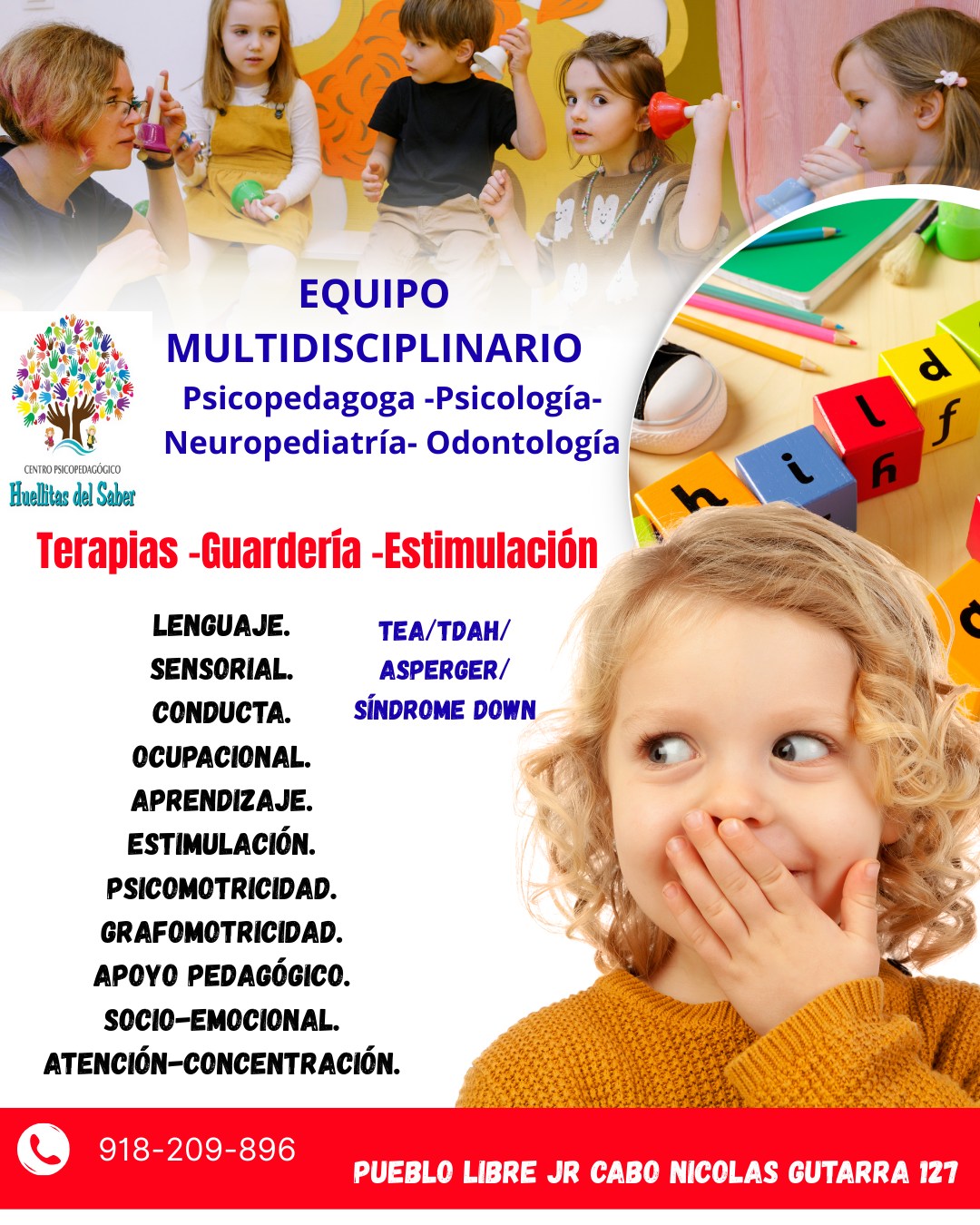 Centro Psicopedagógico huellitas del saber Facebook ad: Nuestro Centro ubicado en pueblo libre Jr.