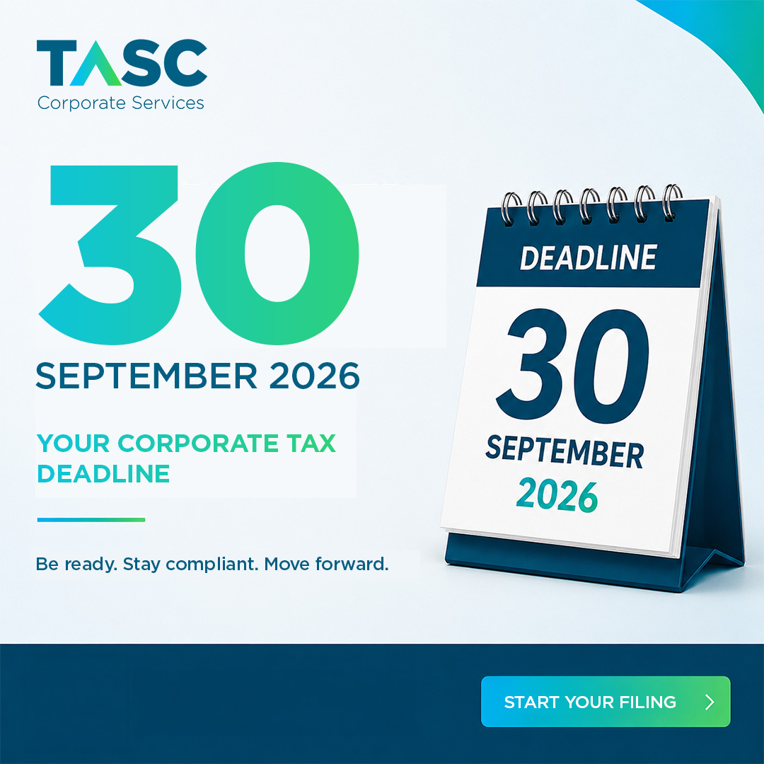 TASC Corporate Services Facebook ad: Corporate Tax Deadline: 30 September 2026