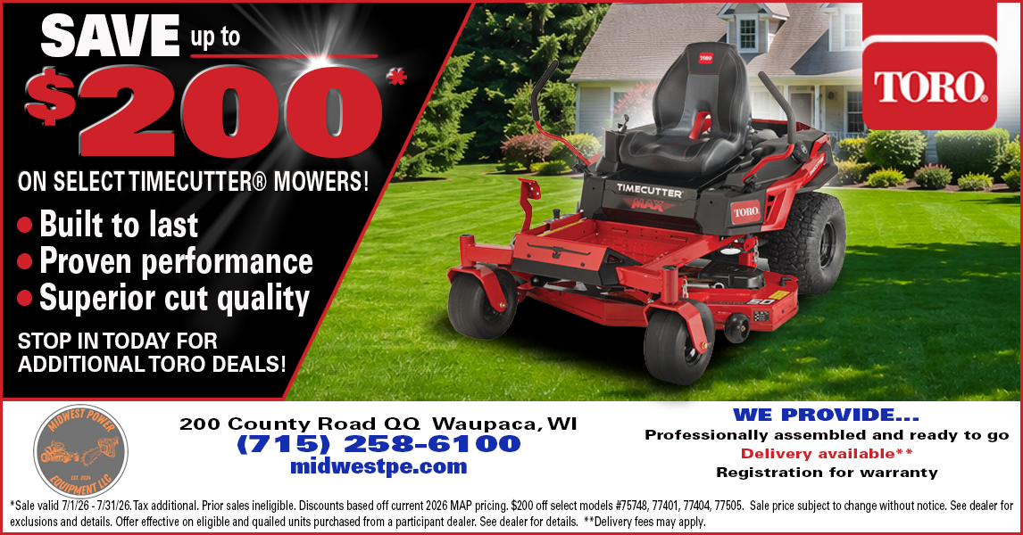 Midwest Power Equipment LLC Facebook ad from Jul 8, 2026