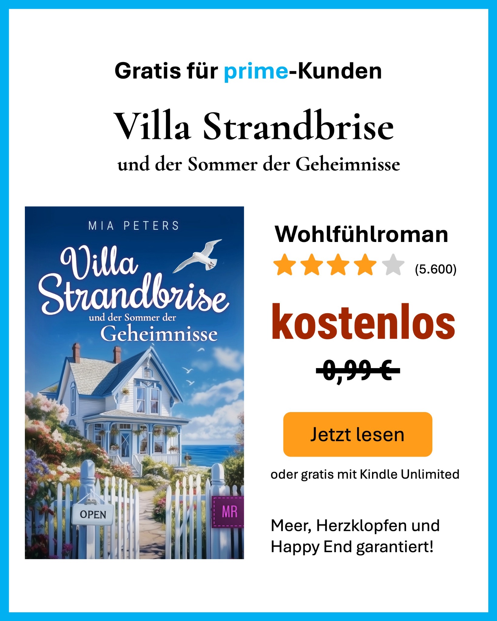 Mia Peters Facebook ad: Wohlfühl-Bestseller jetzt gratis lesen