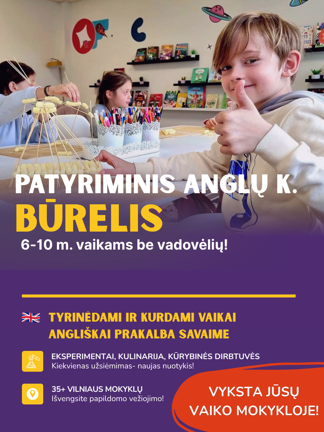 Išminties kristalas - anglų kalba vaikams Facebook ad