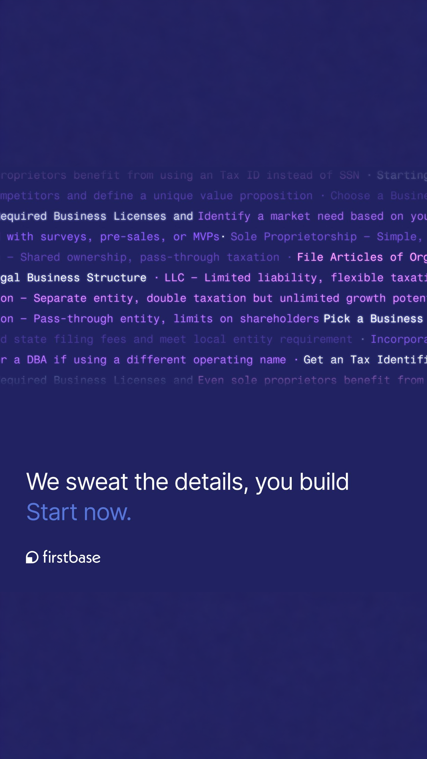 Firstbase Facebook ad: Your startup checklist, auto-checked.