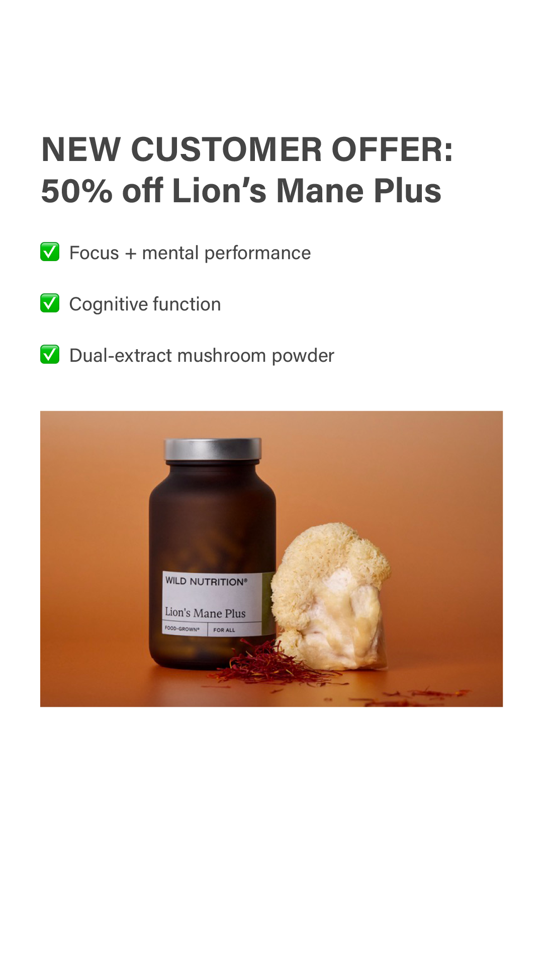 Wild Nutrition Facebook ad