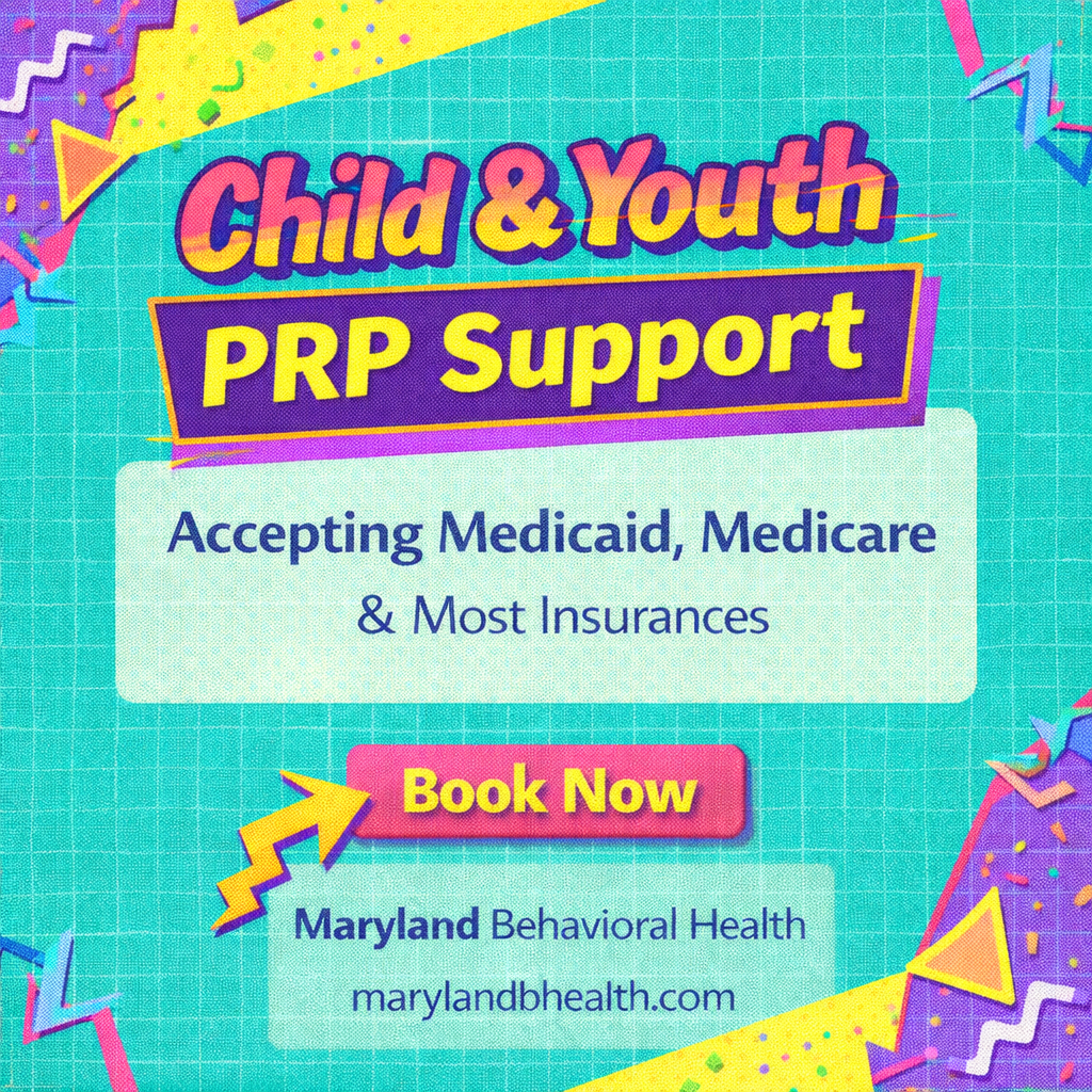 MD Behavioral Health Facebook ad: Child & Youth PRP Support