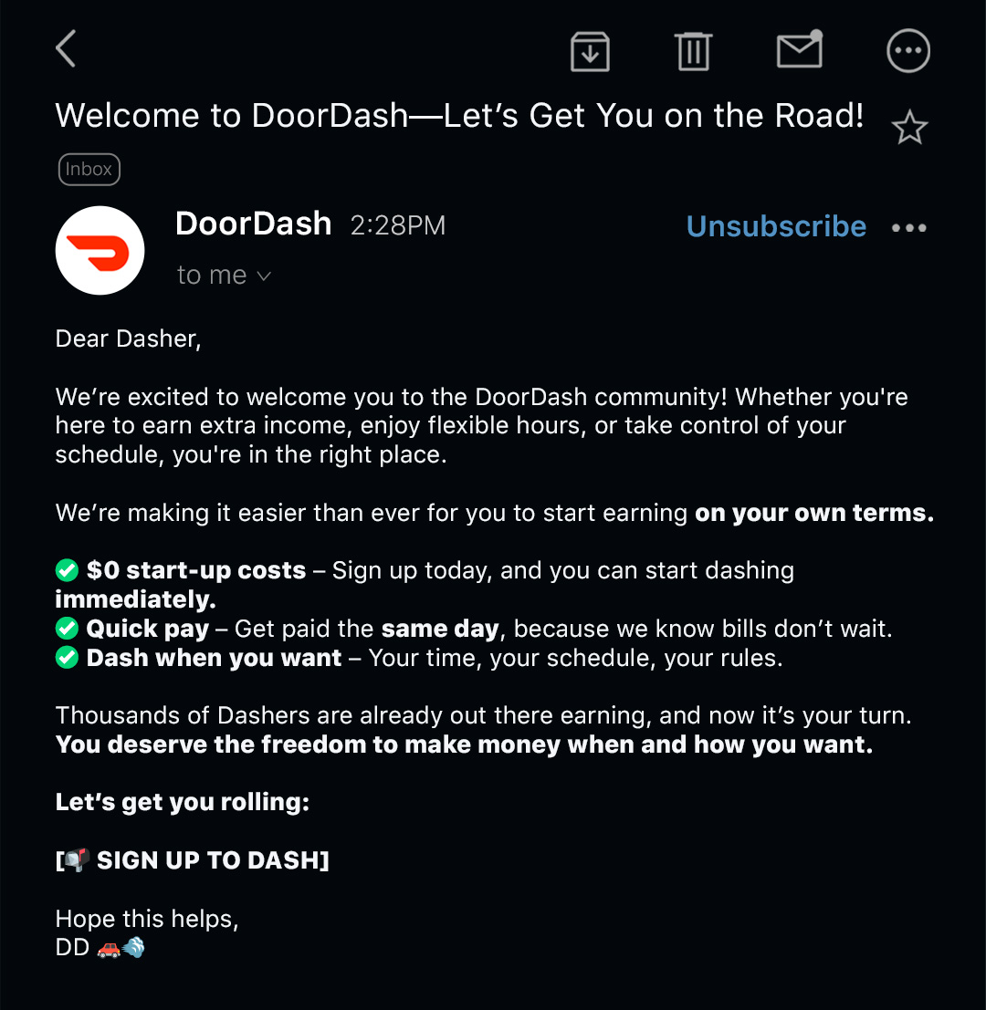 DoorDash Australia Facebook ad