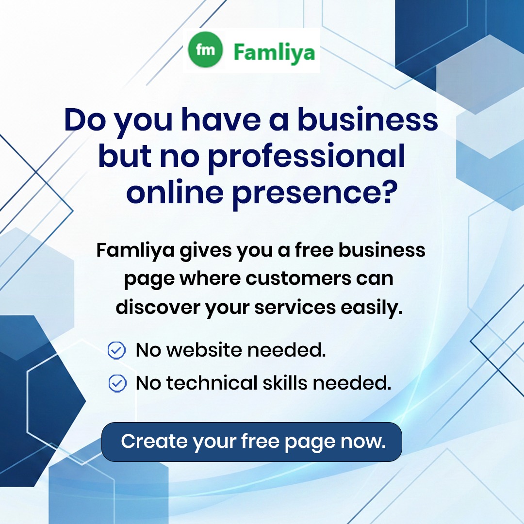 Famliya Facebook ad: Do you have a business but customers can’t…