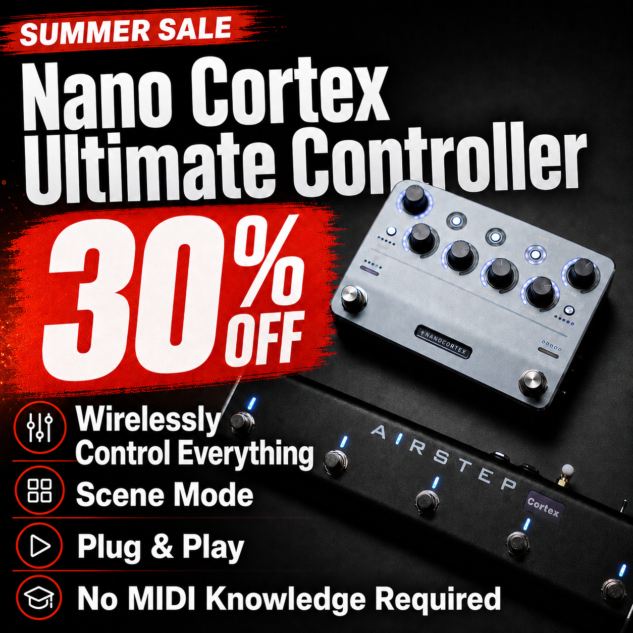 XSONIC Audio Facebook ad: Get the Ultimate Nano Cortex Foot Controller at the Best…