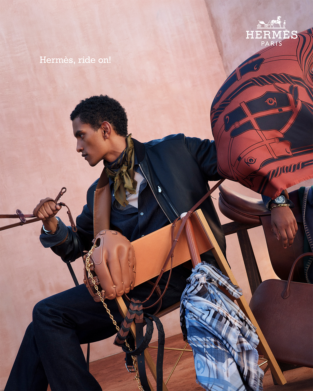 Hermès Facebook ad: Ride on! As the sun ascends in the…
