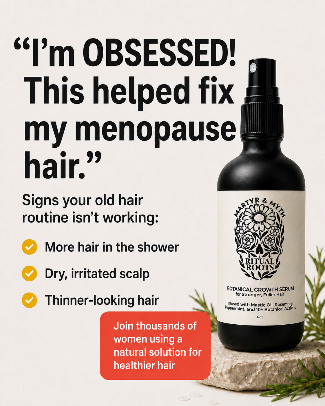 Martyr & Myth Facebook ad: Grow fuller, healthier hair