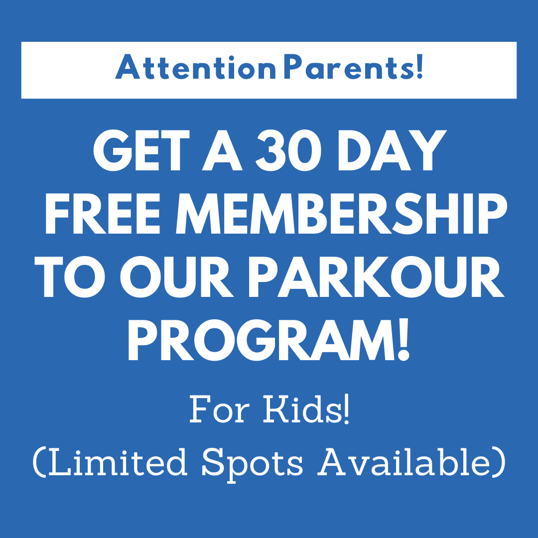 Bentonville Parkour Facebook ad: FREE 30-Day Membership!