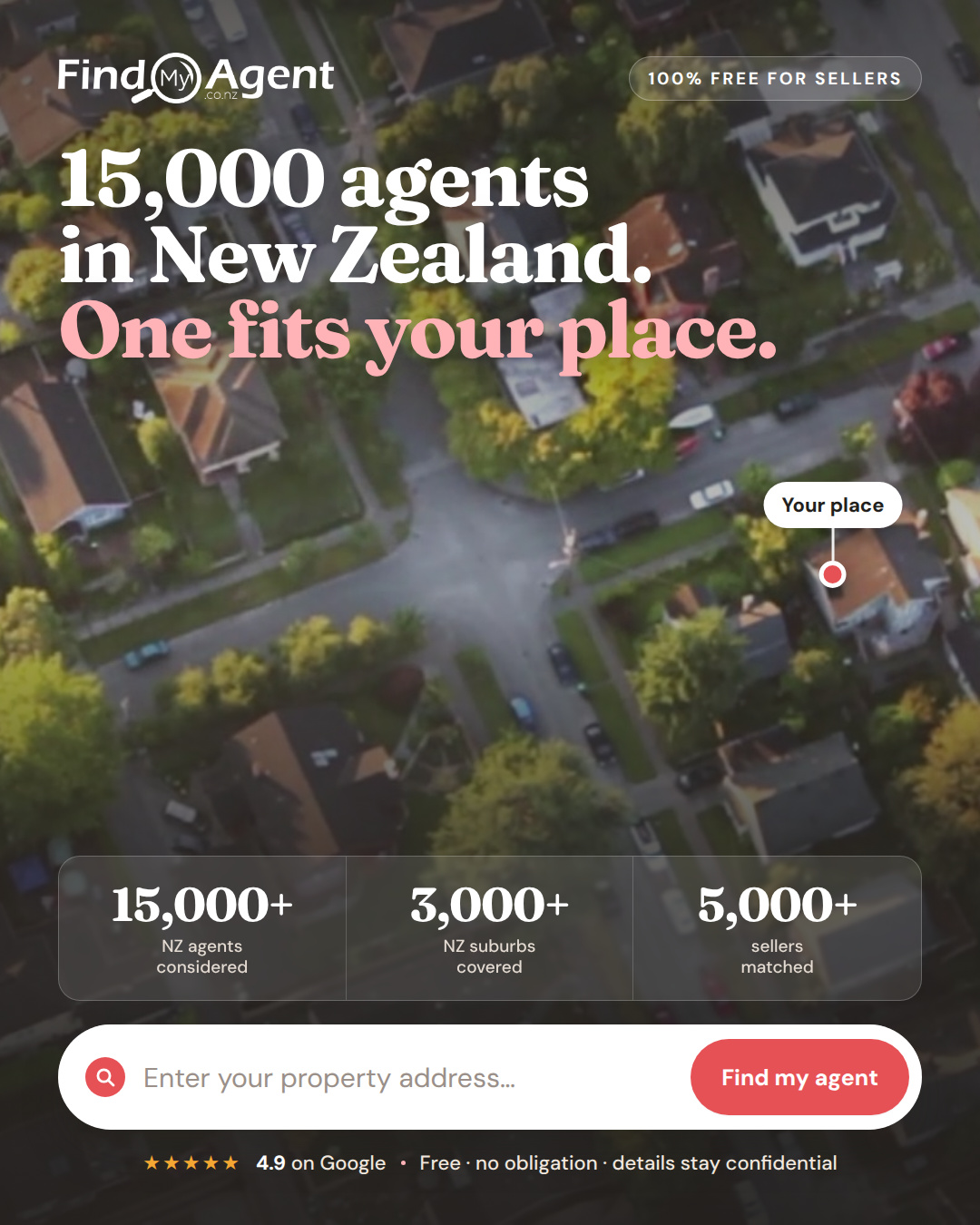 Find My Agent Facebook ad: 15,000 agents. One fits your place.
