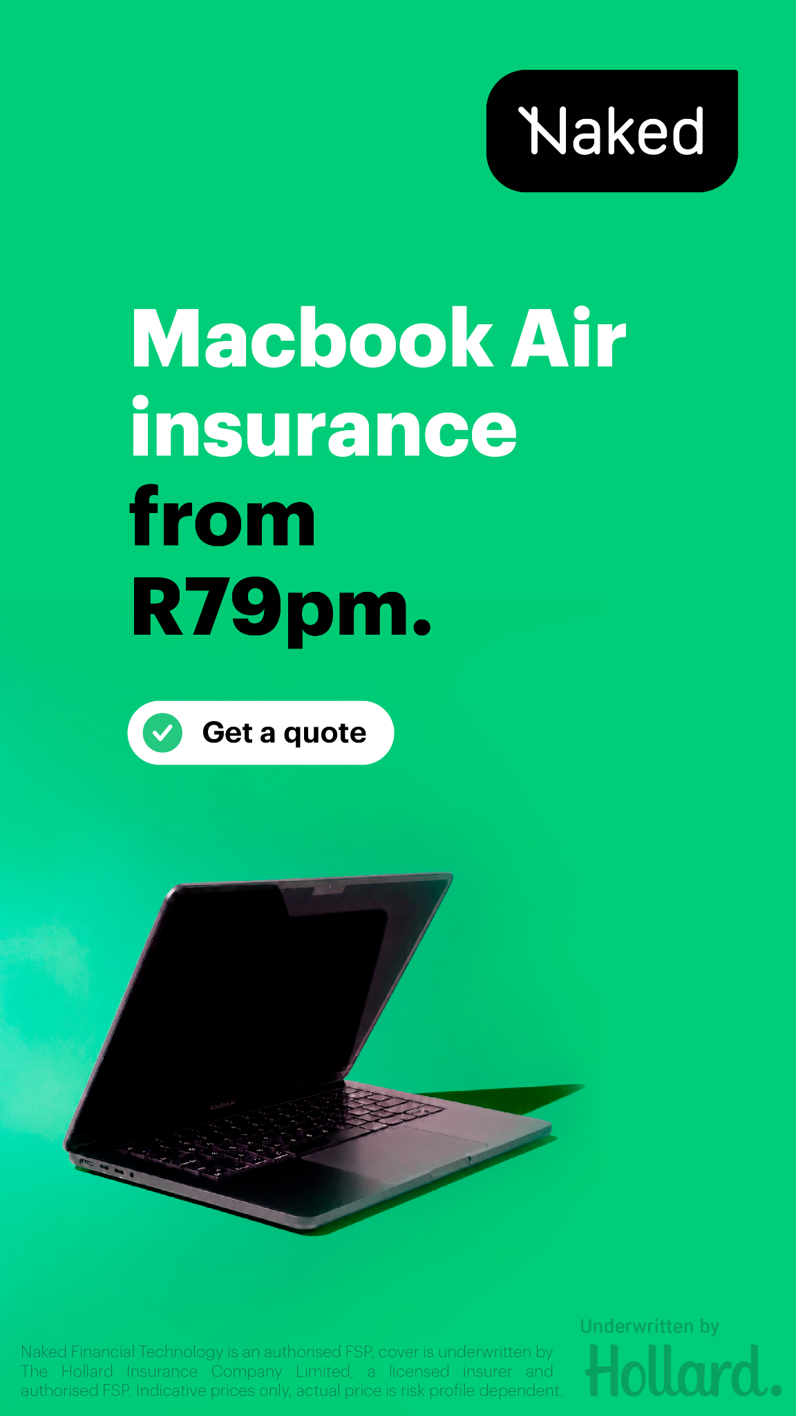 Naked Facebook ad: Get Naked on your Macbook.