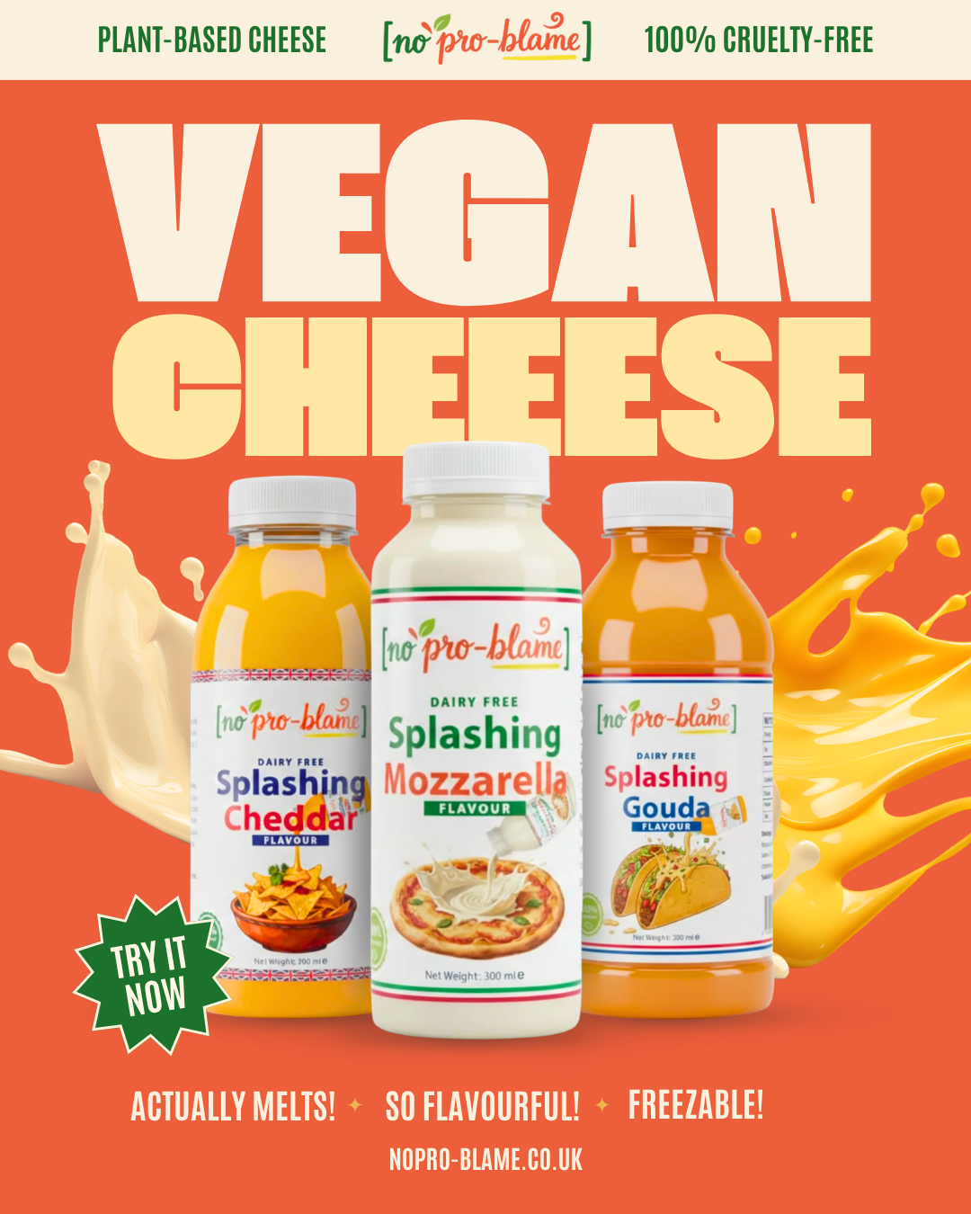 No pro-blame Facebook ad: No-Pro Blame | Vegan Cheese That Melts
