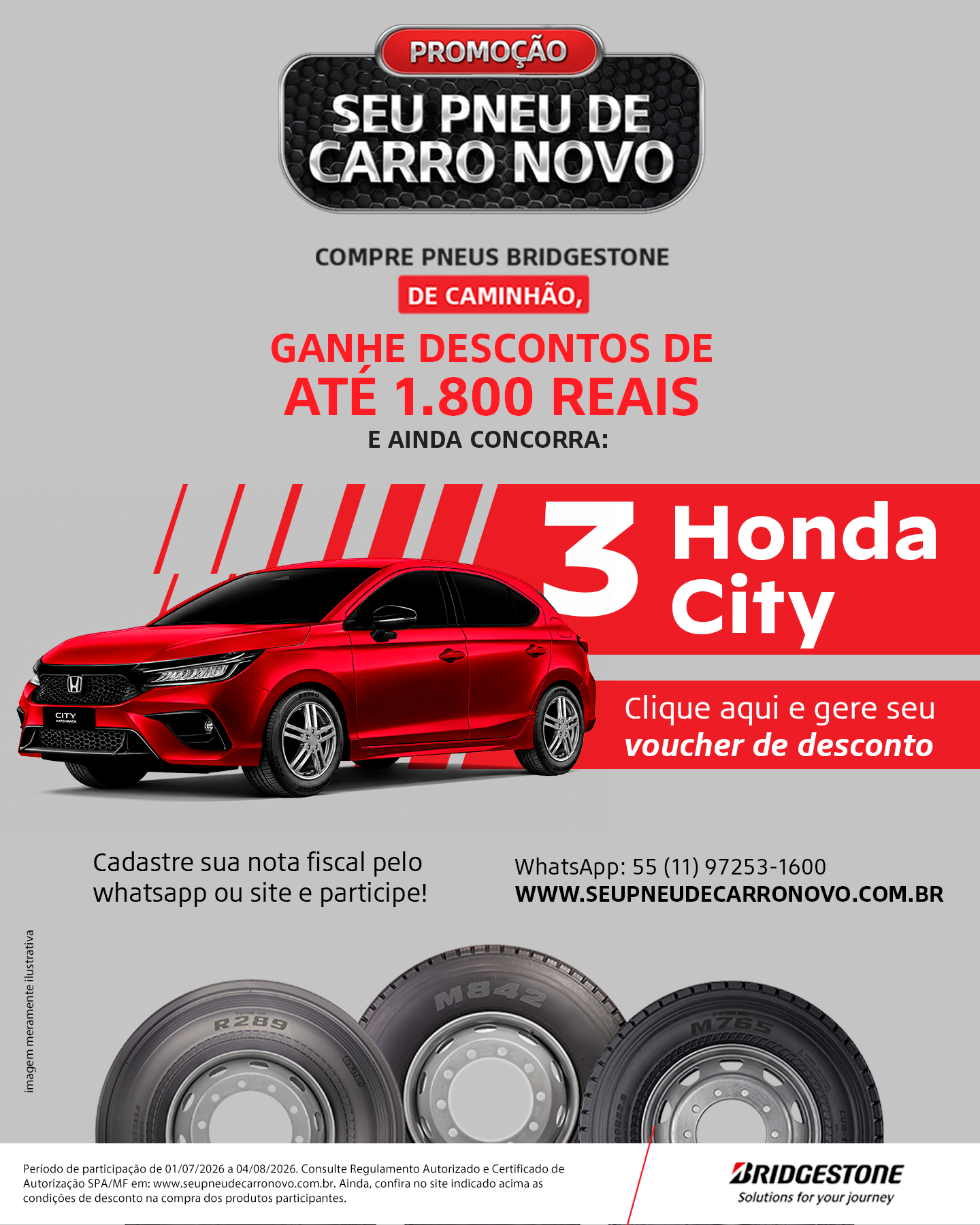 Bridgestone Facebook ad: Até R$ 1.800 de desconto