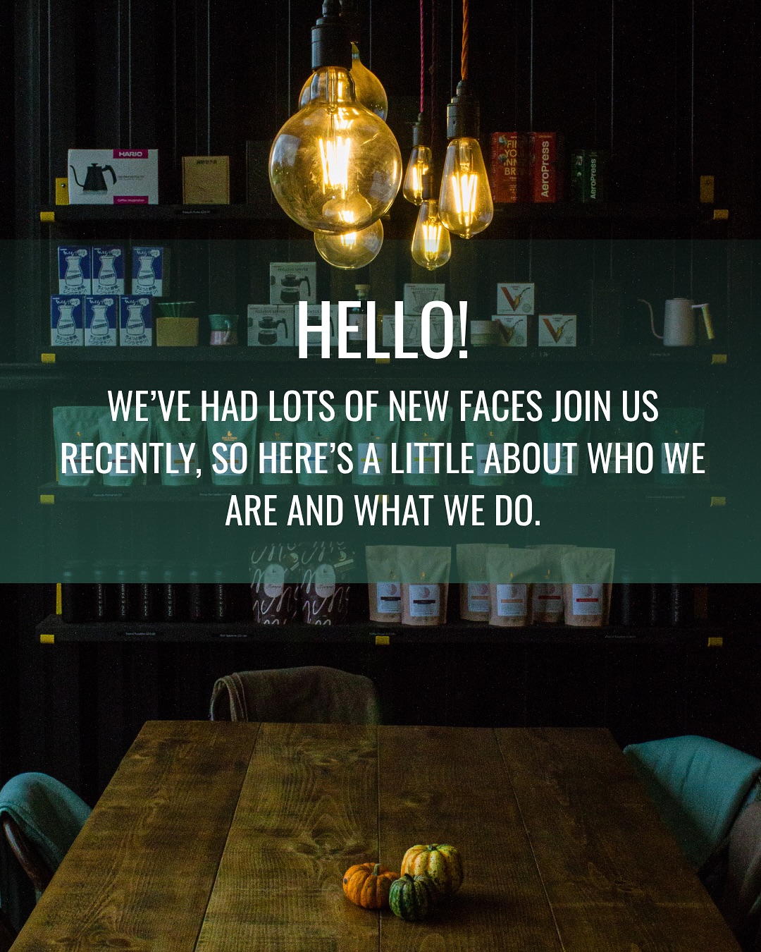 Doe & Fawn Coffee Roasters Facebook ad: HELLO!