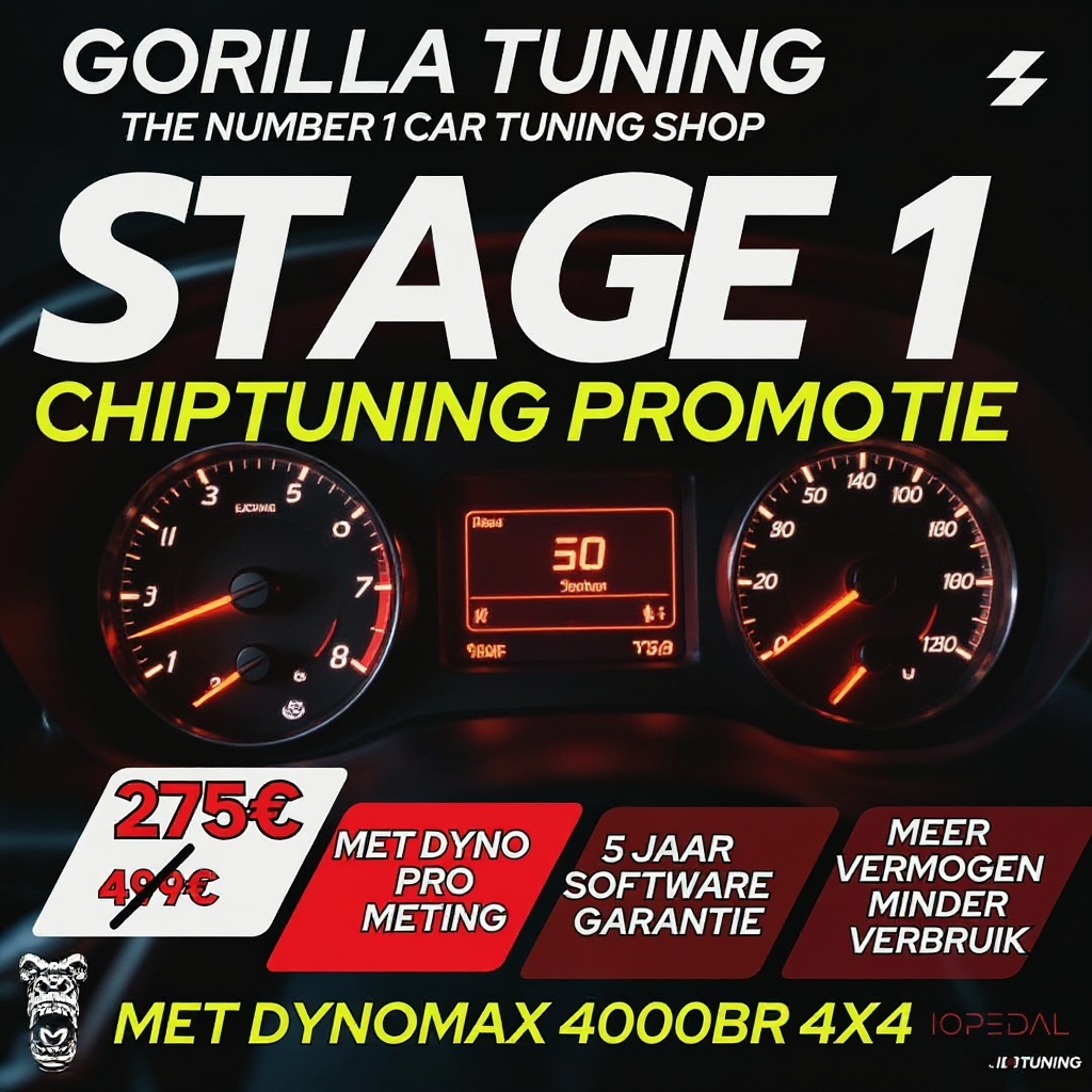 Gorilla Chiptuning Center België, professionele chiptuning op maat. Facebook ad