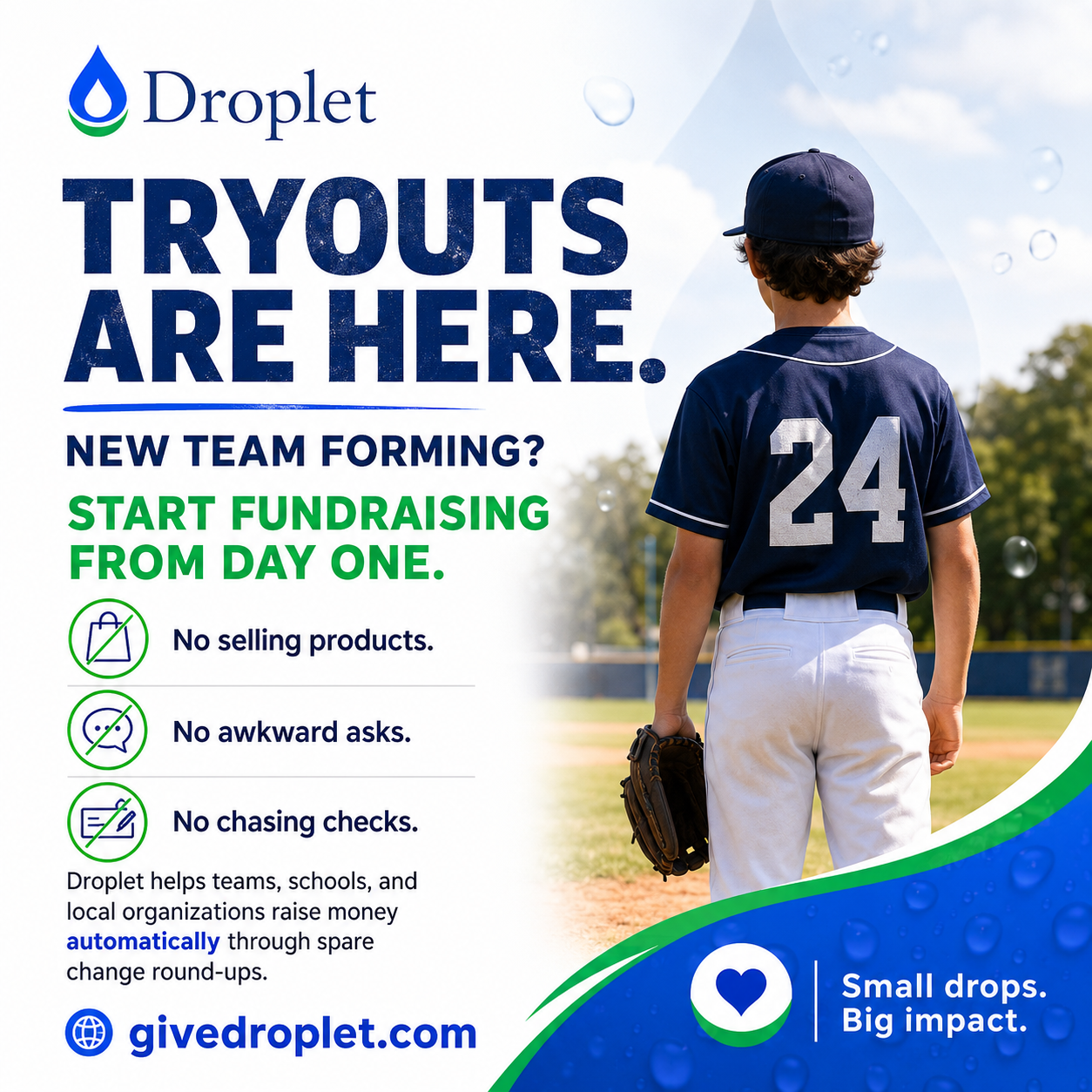 Droplet - Effortless Fundraising Facebook ad