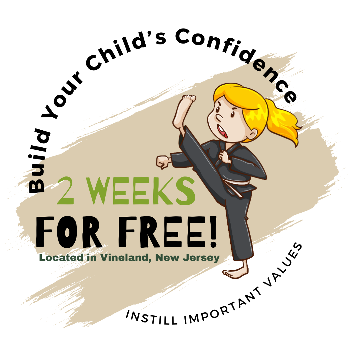 Yi's Karate Vineland Facebook ad: Kids Martial Arts - 2 Weeks FREE