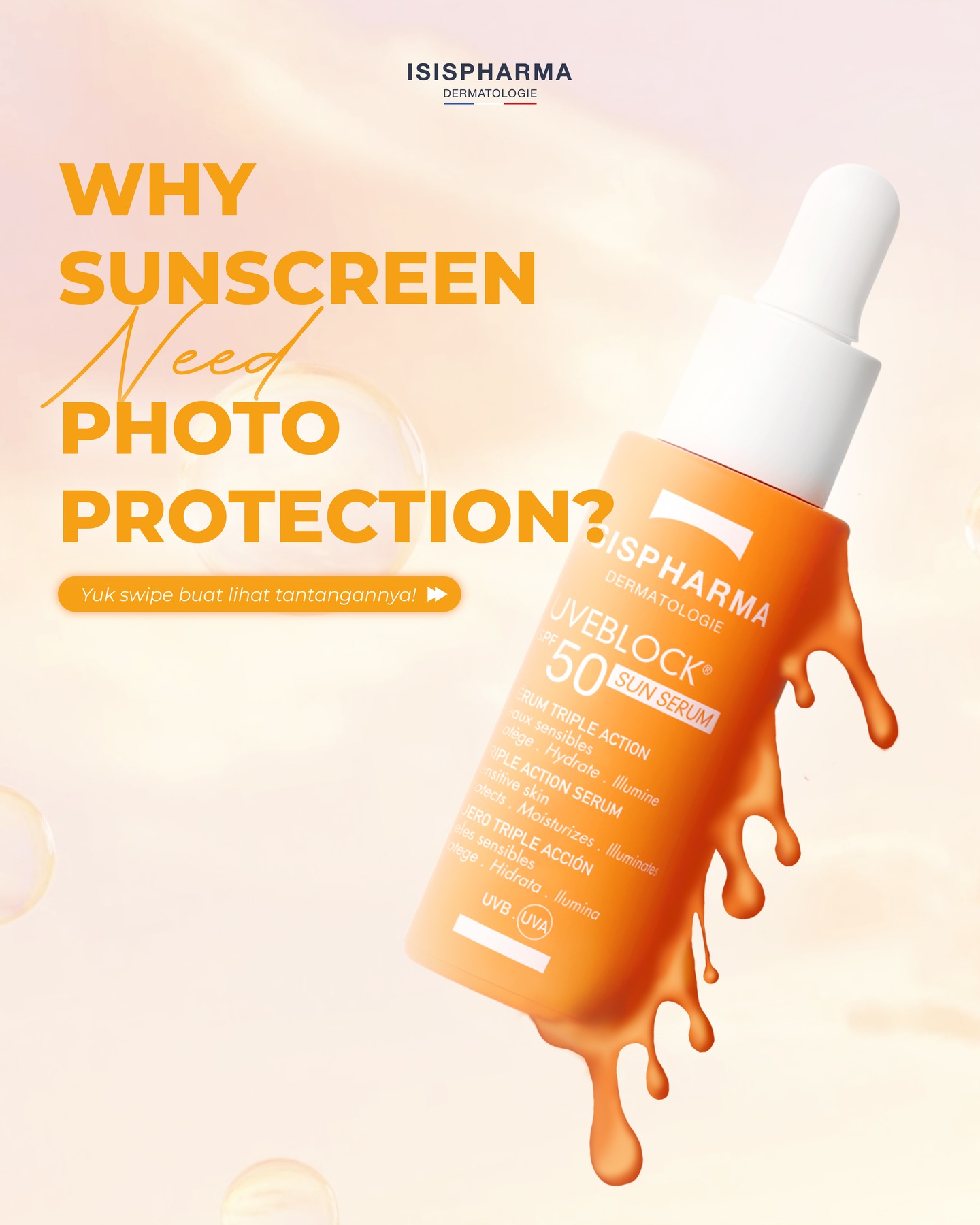 Isispharma Indonesia Facebook ad: Sunscreen kamu ada photoprotection ga?