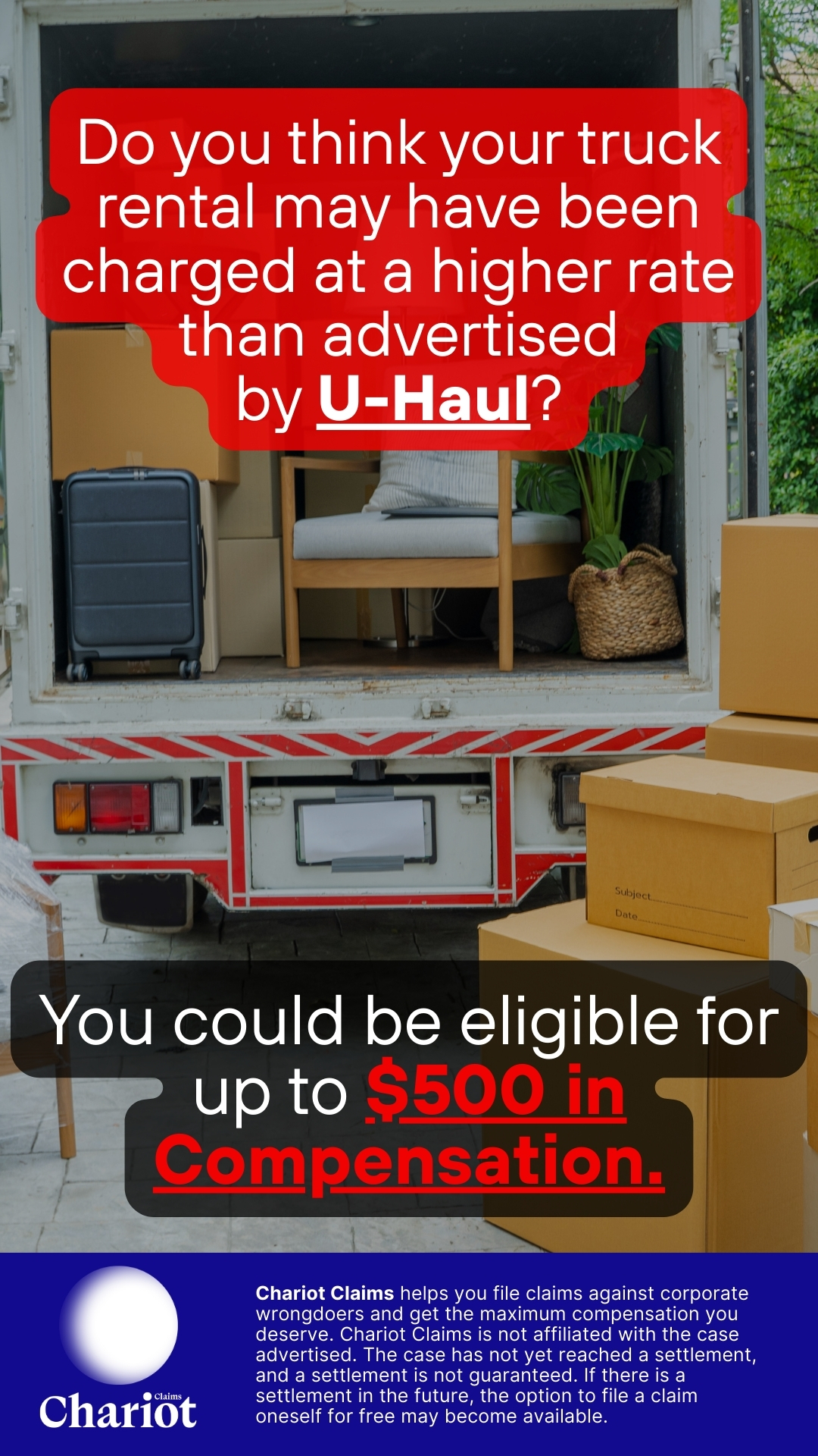 Get Chariot Claims Facebook ad from Mar 10, 2026